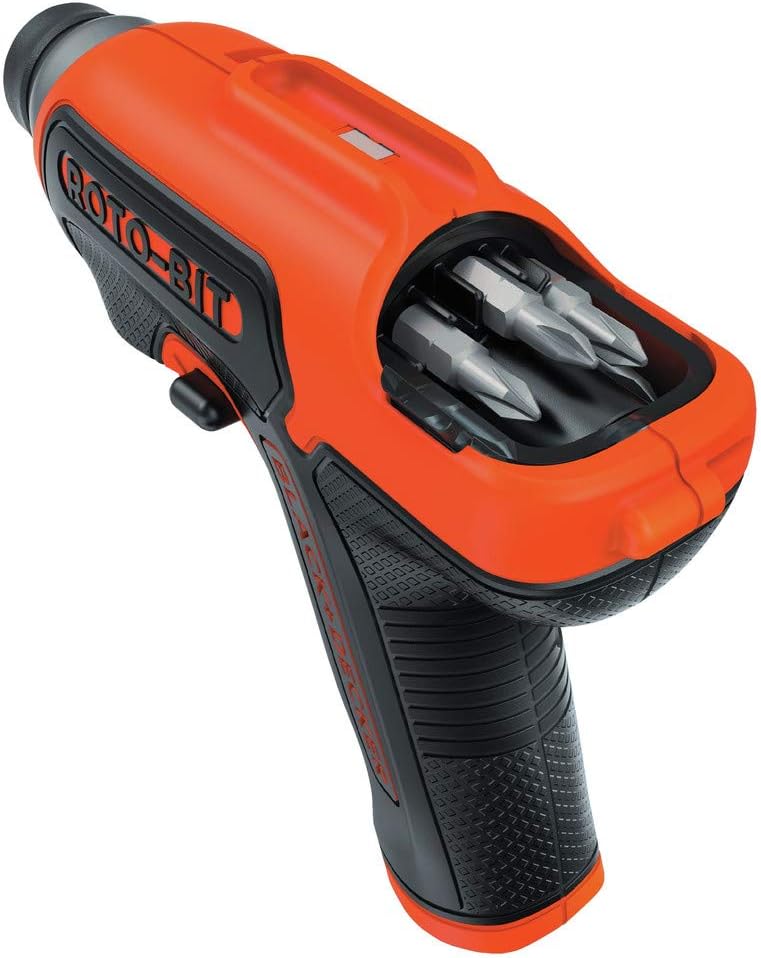 BLACK+DECKER 4V MAX Electric Screwdriver, Cordless, 180 RPM, 8 Bits With Built-In, Storage Compartment, Batteries Included (BDCS50C)