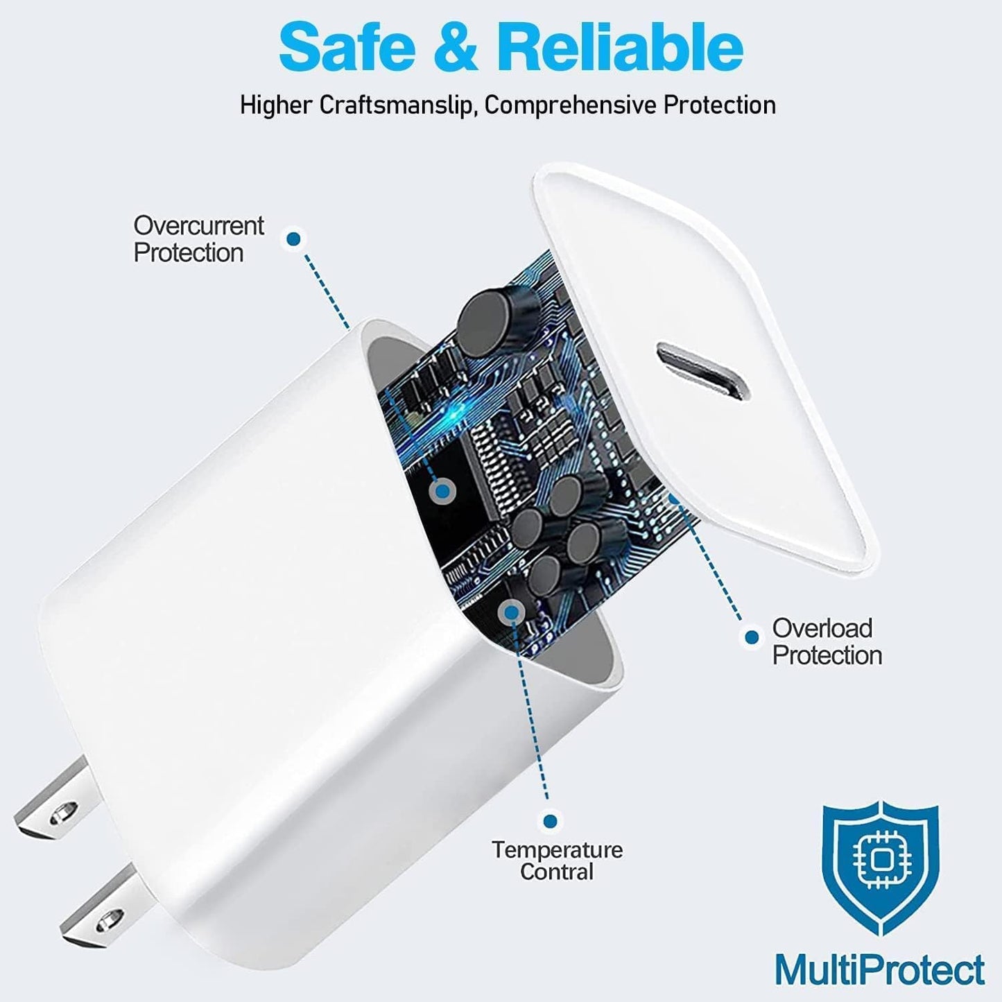 USB C Fast Charger for Apple iPad Pro 13/12.9/11 in 2026-2018,iPad 11th(A16),iPad Air 5th/Mini 7th,iPhone 17/16/15 Series,USB C Charger Fast Charging Adapter Wall Block with 6FT USBC to C Cable Cord