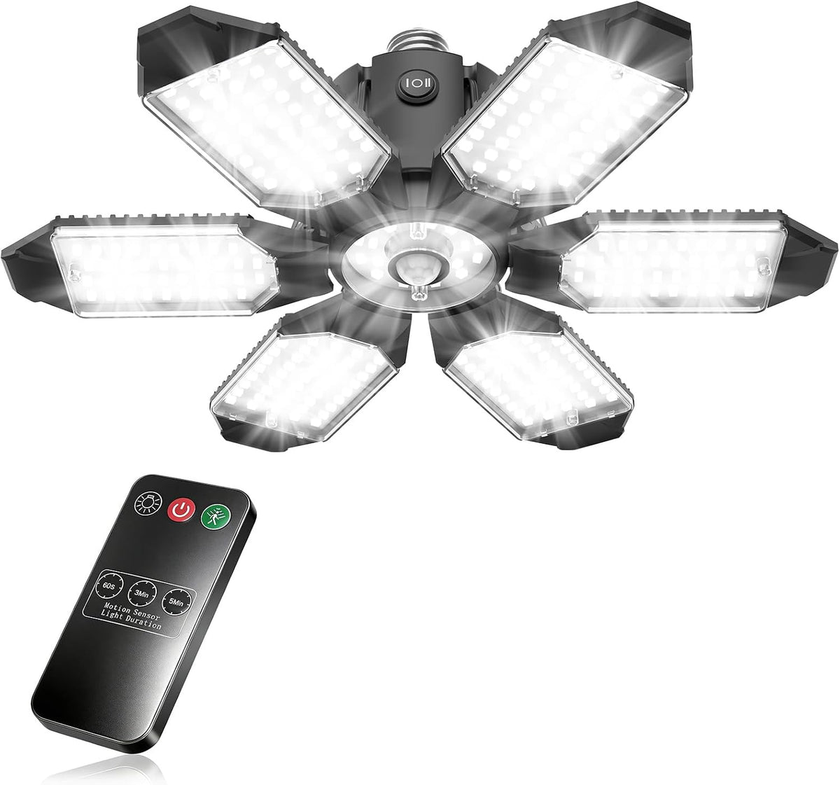 TANBABY 260W Motion Sensor Garage Lights with Remote Control, 30000LM, E26