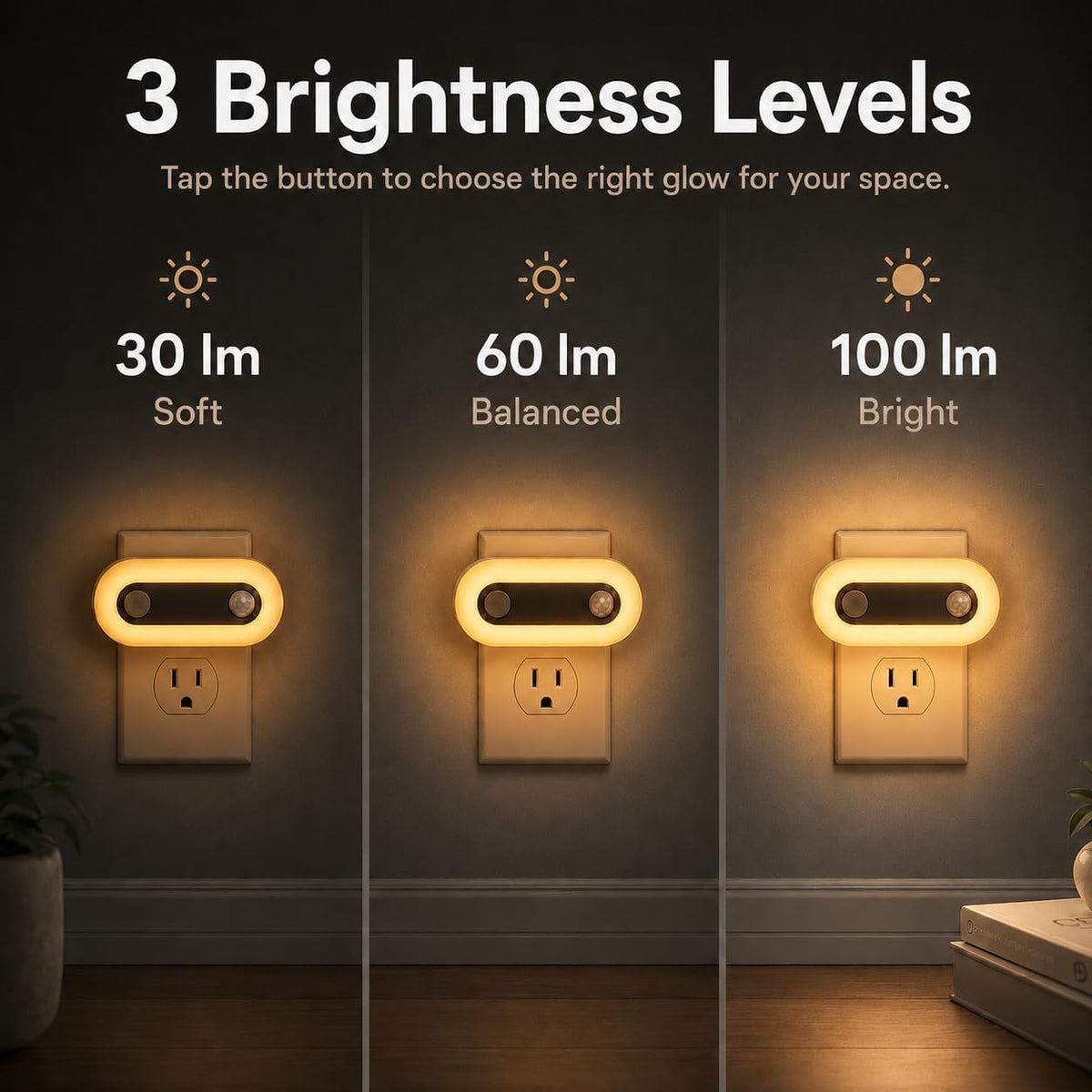 Plug in Night Light Halloween Amber Motion Sensor and Dusk to Dawn