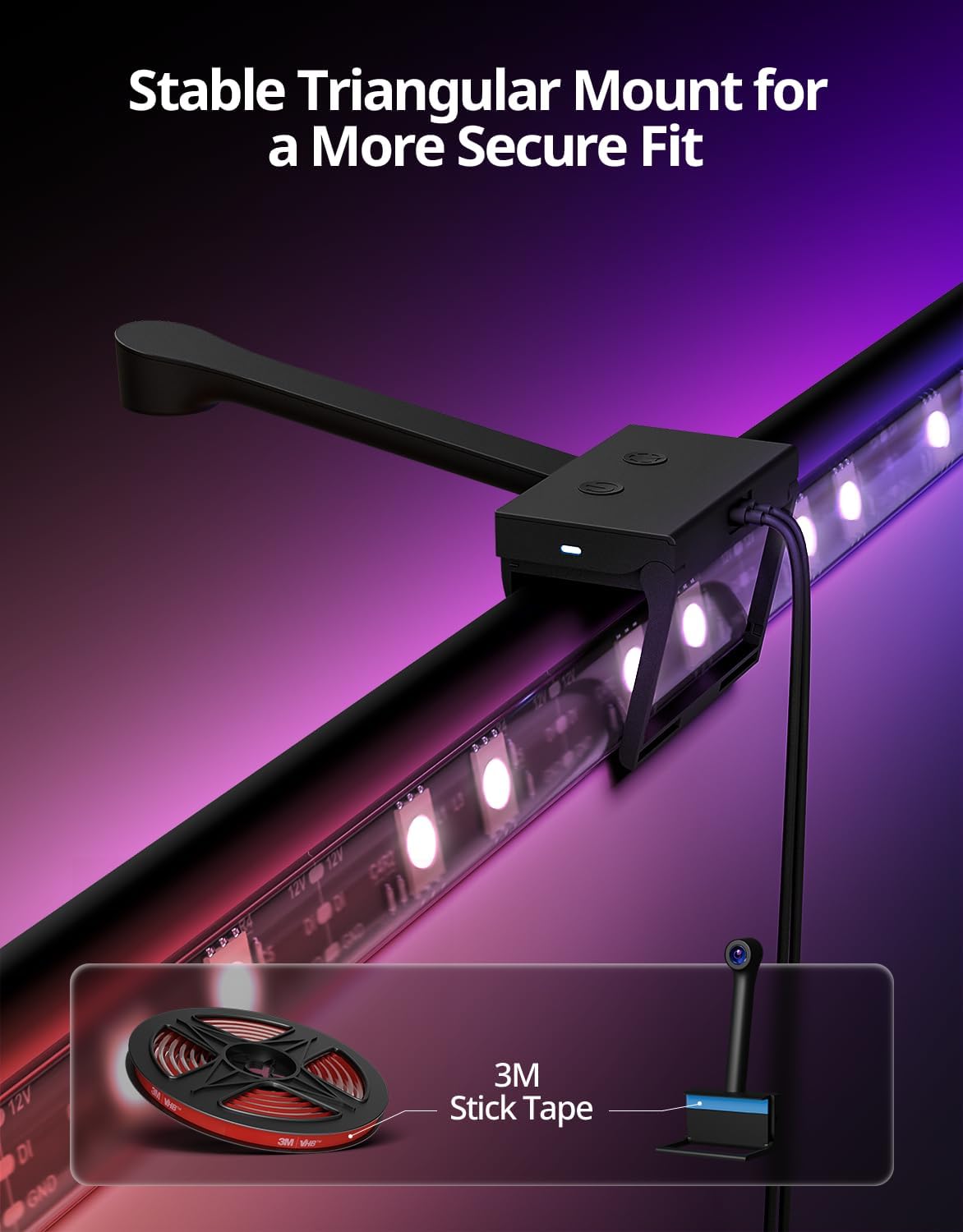 Ailofy RGBIC Smart LED Backlight with Camera for 55-70 inch Screens, 12.48ft LED Strip Lights Sync to Screen & Music, Color Changing Lights Compatible with Alexa & Google Assistant, App Control