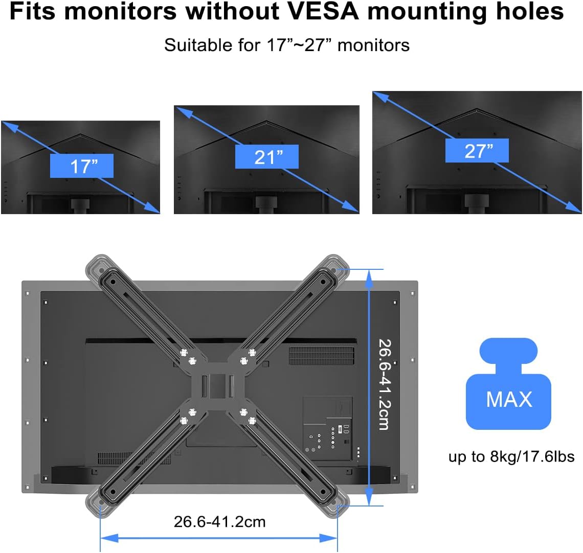 suptek Universal VESA Mount Bracket Adapter Monitor Arm Mounting Kit for Screen 17 to 27 inch