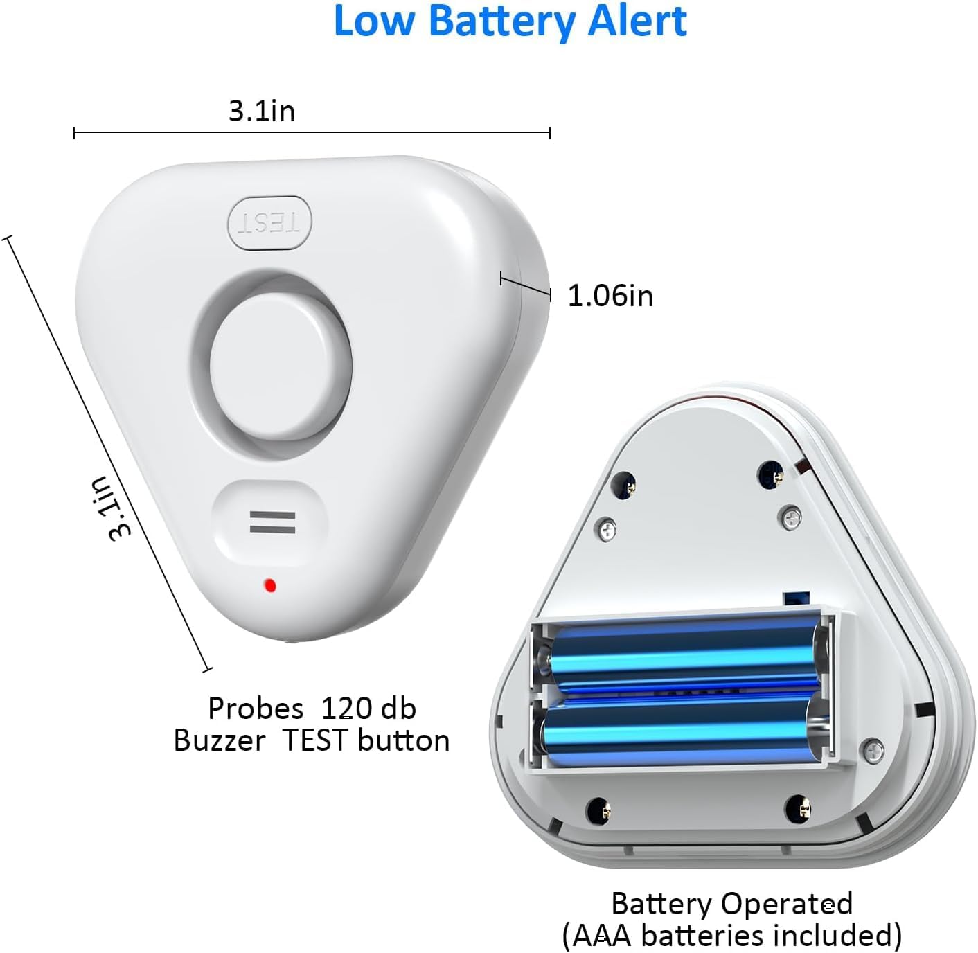 3 Pack Water Leak Detectors for Home, 4 Levels Adjustable Audio 0-120dB Water Sensor Alarm Leak Detector, IP66 Water Leakage Detection Device for Home Basements Bathroom Kitchen Toilet Laundry