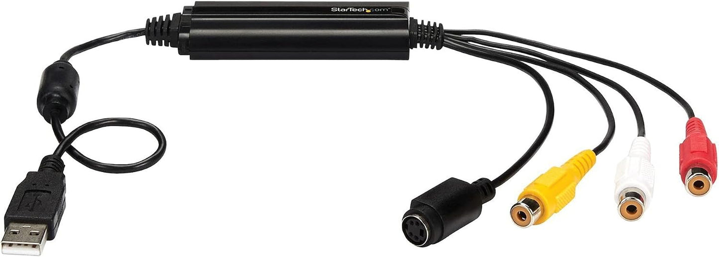 StarTech USB Video Capture Adapter, Windows Only, Cable (SVID2USB232) | S-Video/Composite to USB 2.0 SD Video Capture Device Cable, TWAIN Support, Analog to Digital Converter for Media Storage