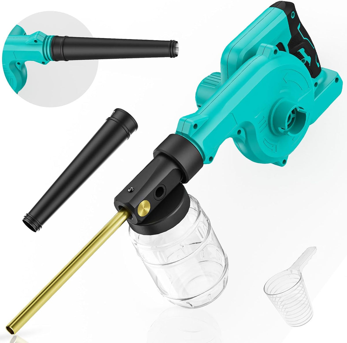 Rozlchar Electric Diatomaceous Earth Duster Compatible for Milwaukee 18V | 1L Capacity, Garden powder sprayer, 7.5" nozzle, tool only, leaf blower replacement, farm applicator, coop applicator