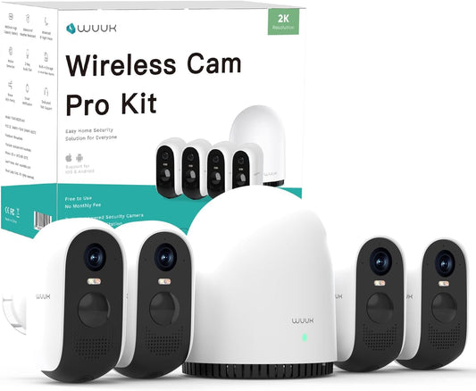 WUUK Security Cameras Wireless Outdoor 2K, Indoor Home Surveillance System