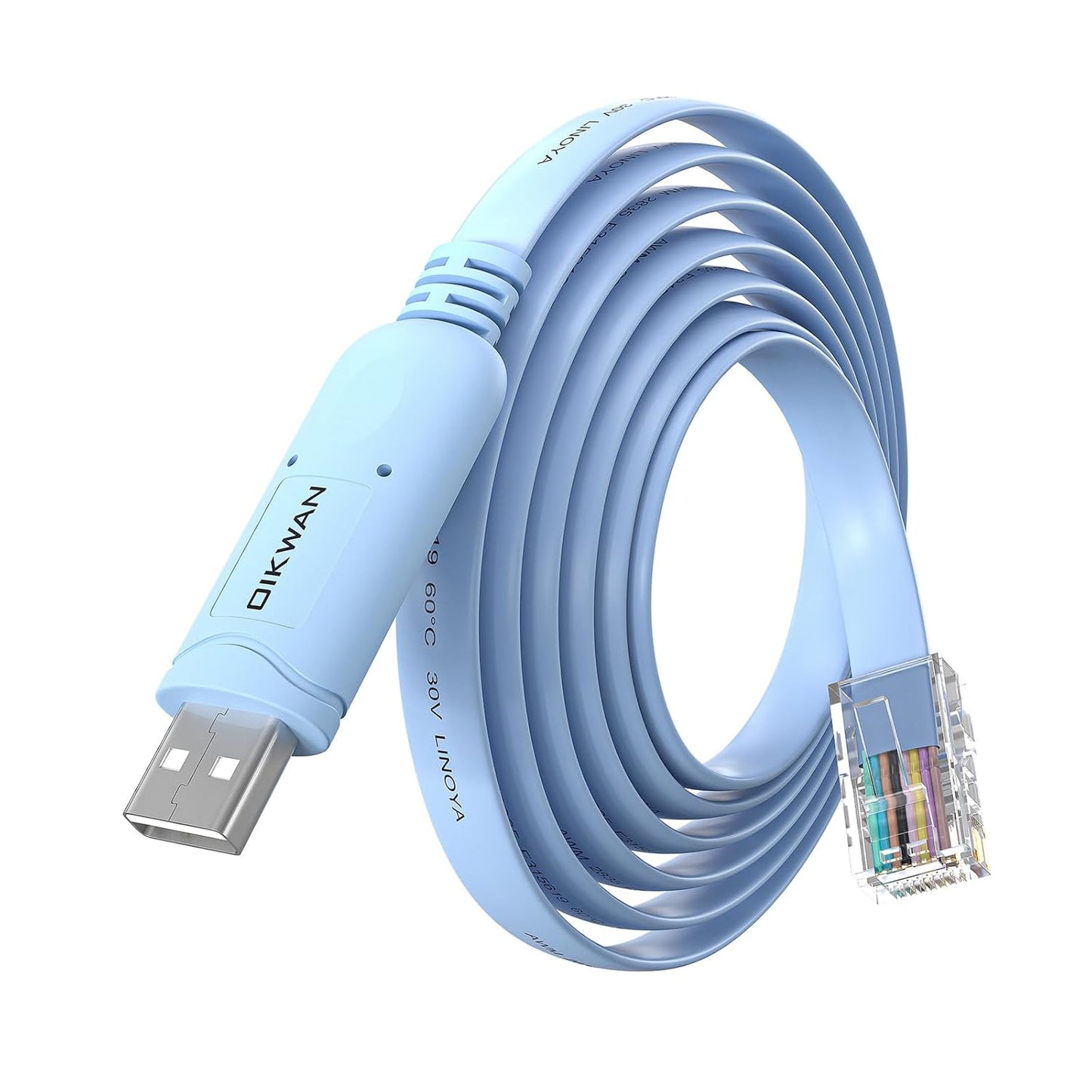 USB-C Cisco Console Cable,OIKWAN 6ft USB Type C to RJ45 Serial Adapter Essential Accessory of Cisco, NETGEAR, Ubiquity, LINKSYS, TP-Link Routers/Switches for Laptops
