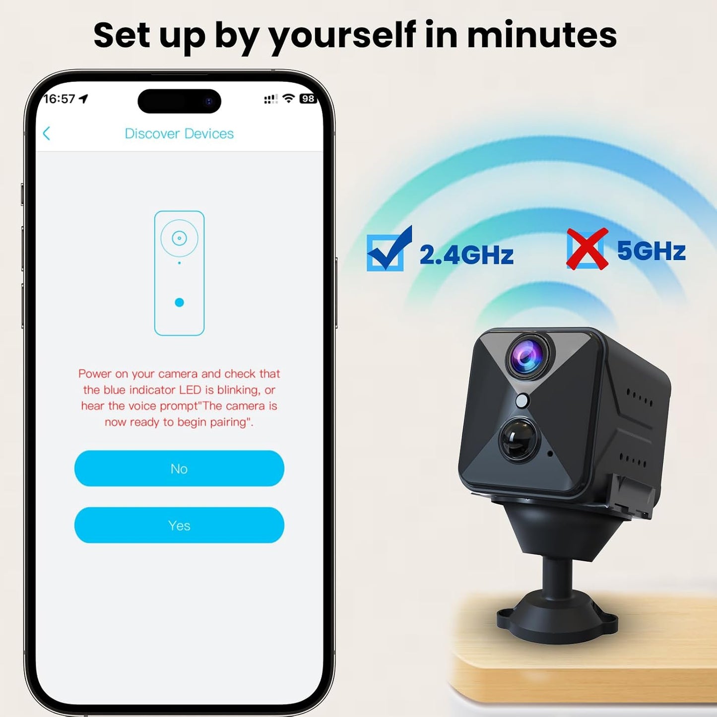 aidowocam 2026 Upgraded 4K HD Mini Security Camera, Wireless WiFi Indoor Nanny Cam with Night Vision, Motion Detection, Remote Viewing & 100-Day Battery Life