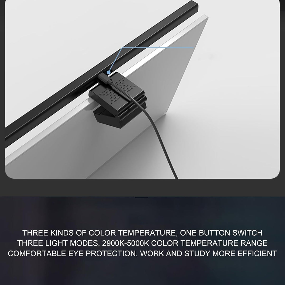 Computer Monitor Lamp, LED Screen Light Bar for Eye Caring, Stepless Dimmable, Touch Control, Office Monitor Light (White)