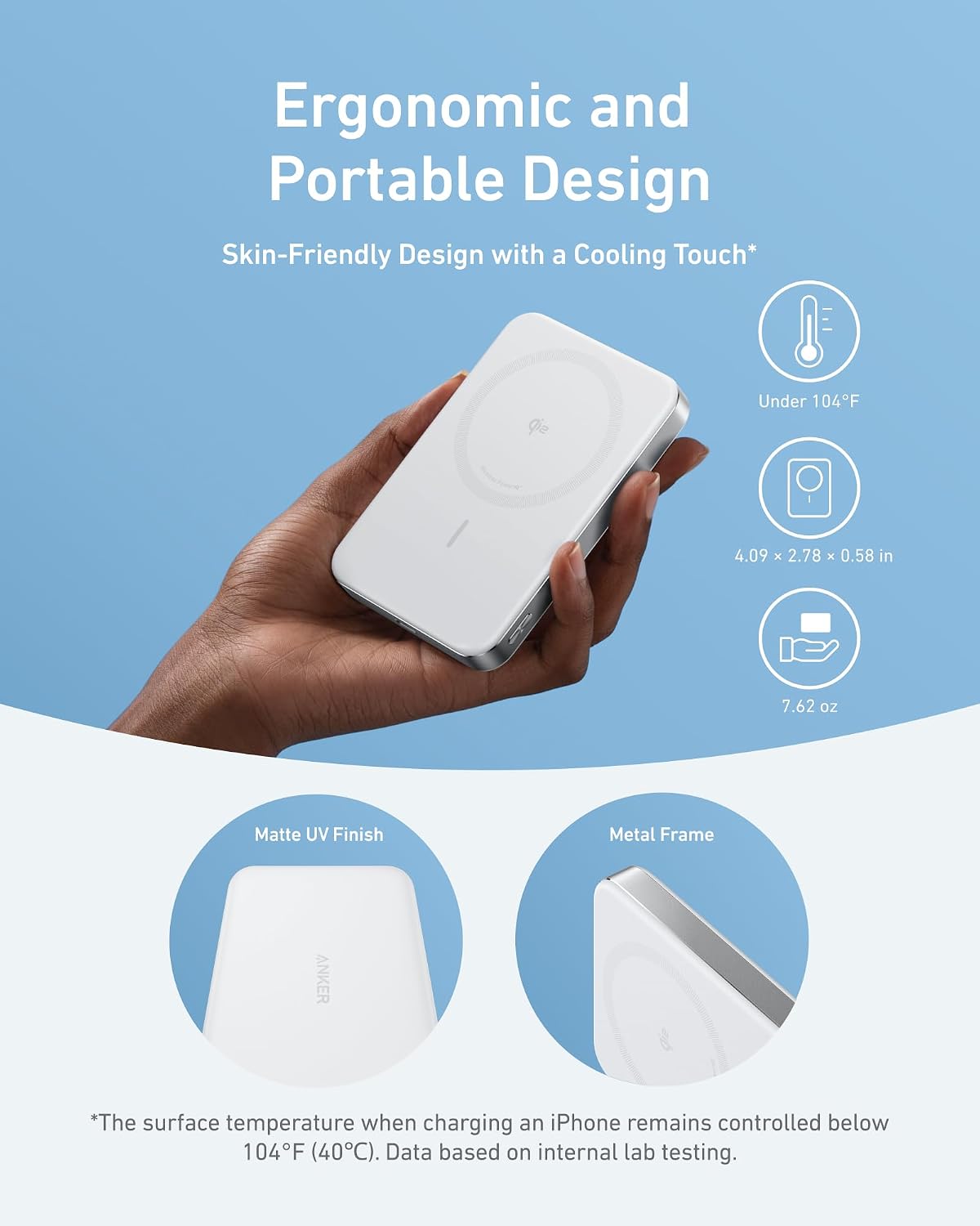 Anker MagGo Power Bank, 10,000mAh Qi2-Certified 15W Portable Charger | Portable, MagSafe compatible, ergonomic design, for iPhone 15/16/17 series, AirPods and more