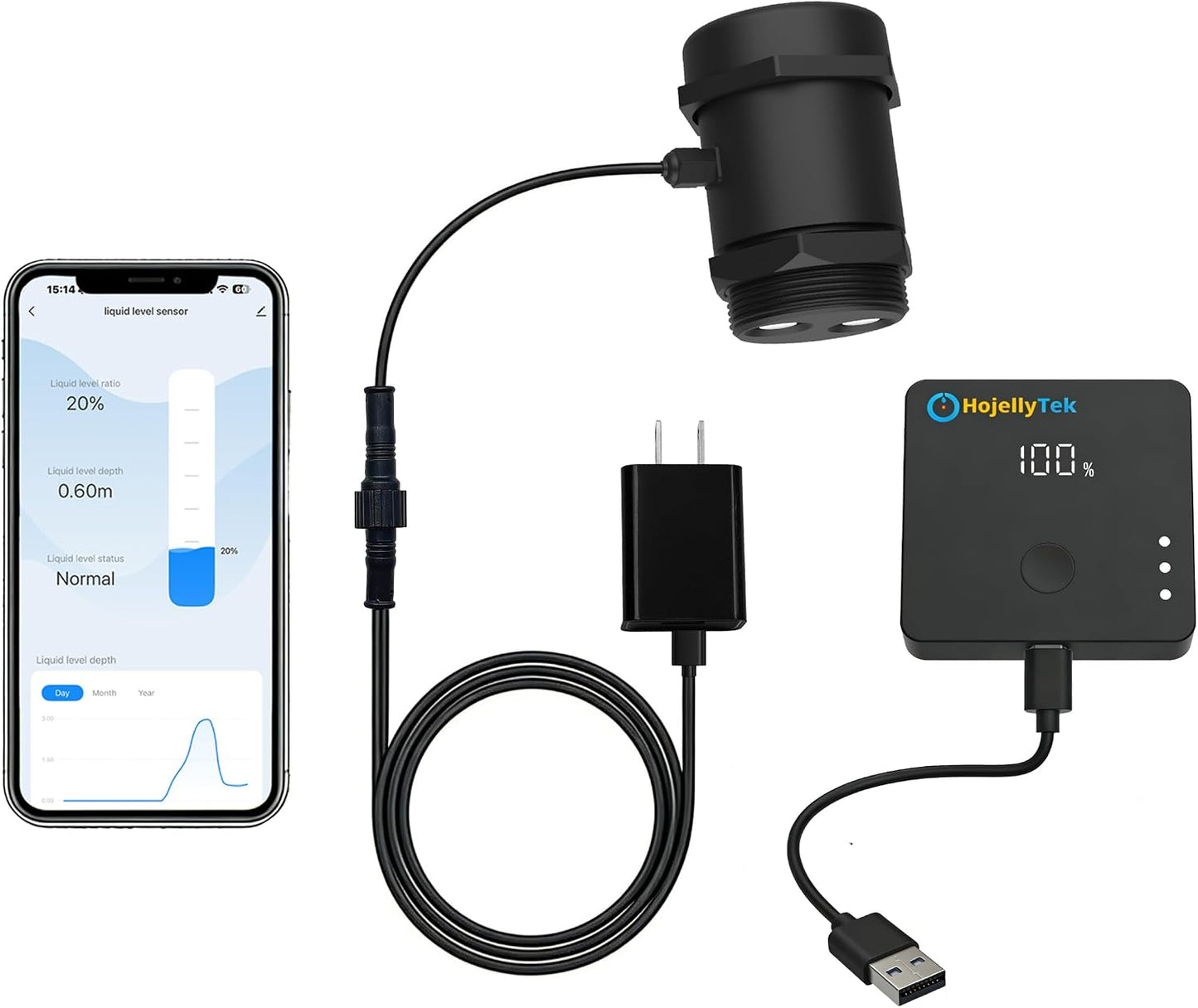 Smart WiFi Water Level Sensor (ULS-03GP) | LoRa Long Range Transmitter, IP67 Waterproof, Liquid Monitor, Auto Alarm for Smart Life App