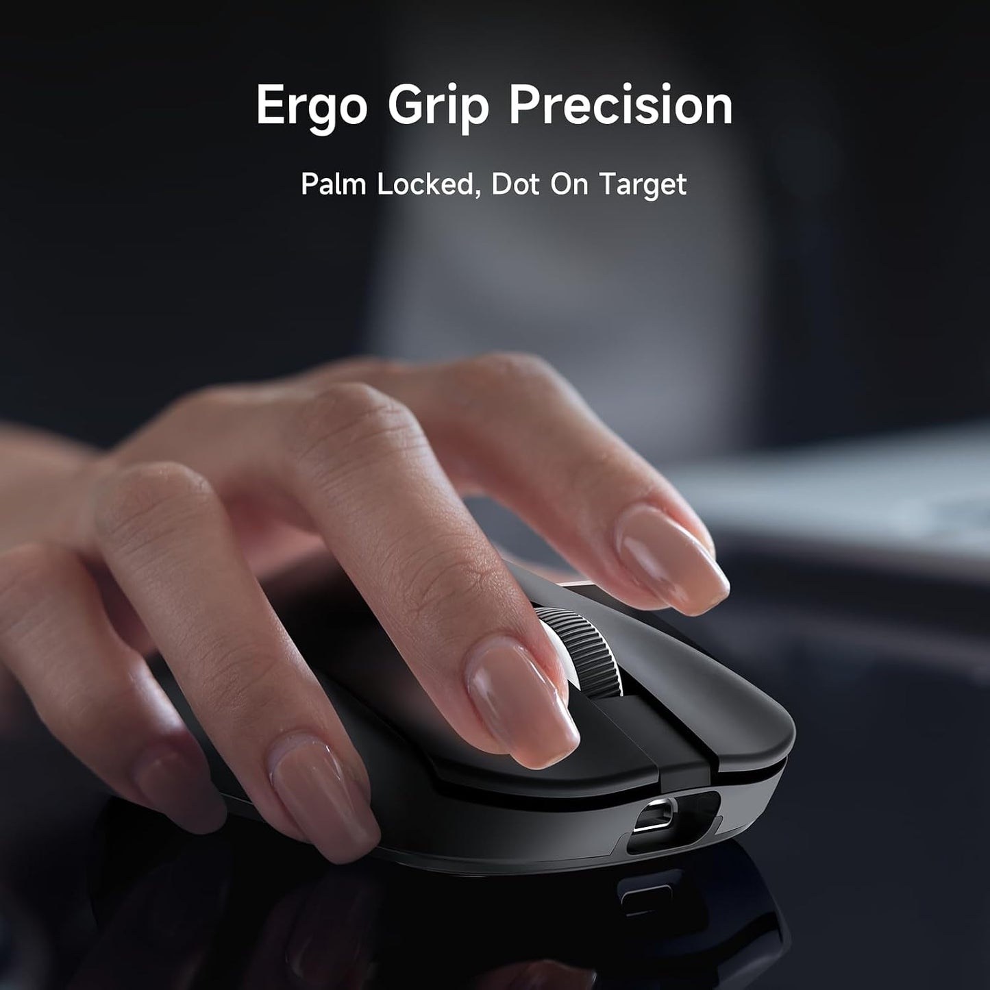 MCHOSE L7 Ultra+ Wireless Gaming Mouse, Lightweight 48g, Ergonomic Mouse with 42K DPI, PAW3950, Optical Switch, 20000 FPS, Dual 8K Polling and 7 Programmable Buttons, 3-Mode Connect, PC/Mac - Black