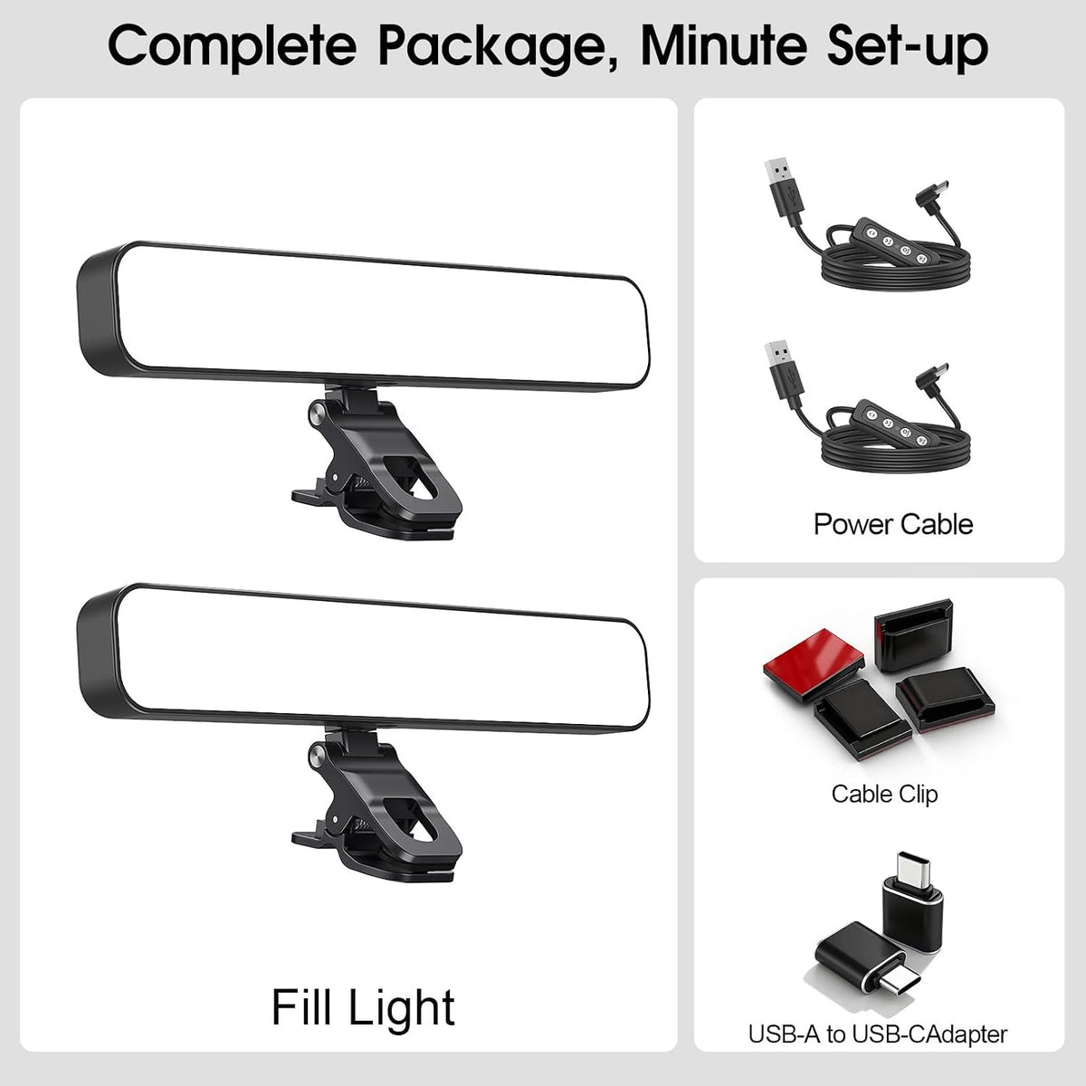 ALTSON 16W 2PCs Video Conference Lighting, LED Streaming Light Clip-On, Zoom Lighting for Computer Monitor Webcam Laptop, Desk Ring Light for Video Recording Podcast, Eye-Caring&360° Rotary Backlight