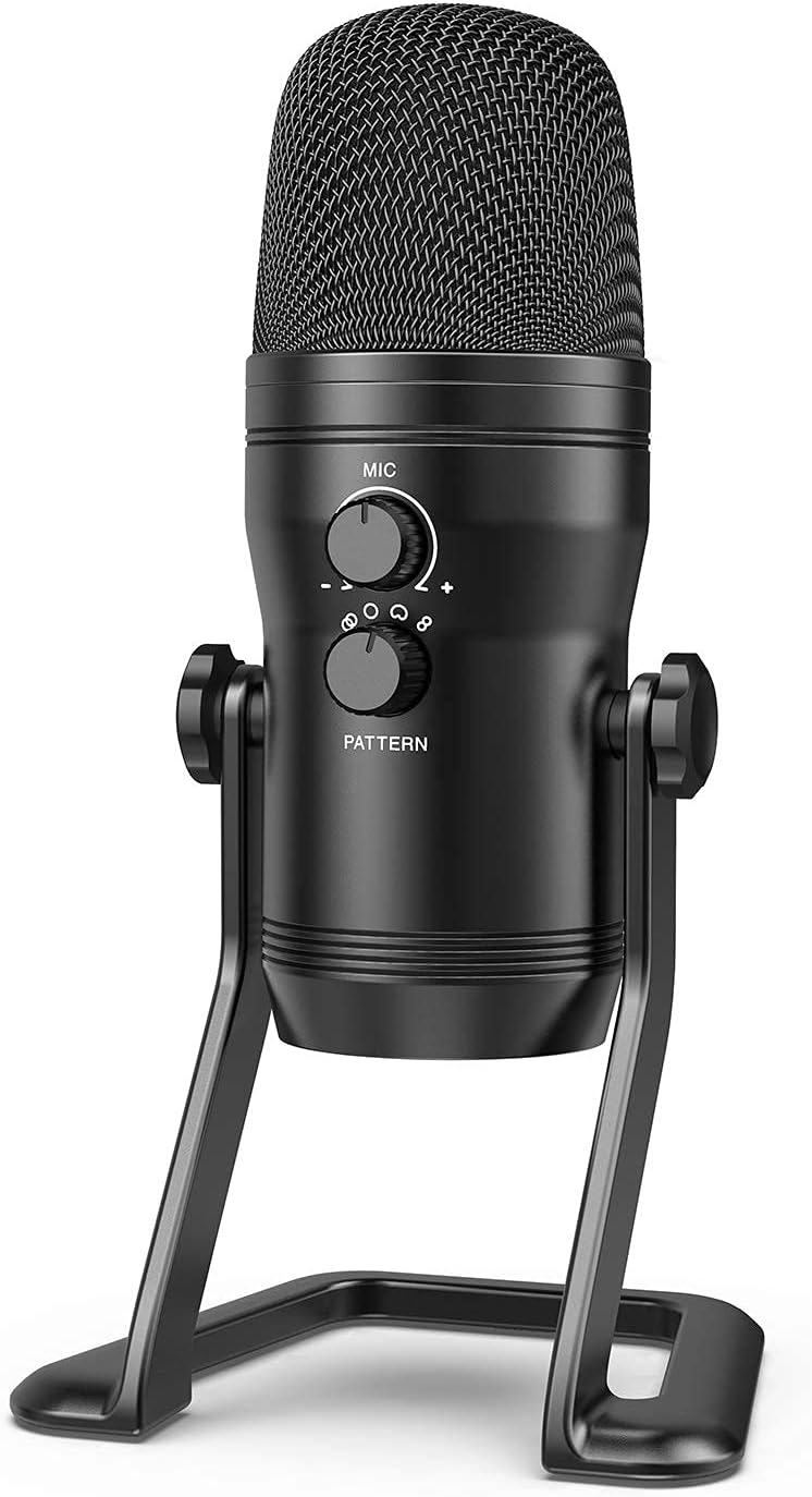 FIFINE K690 USB Studio Recording Microphone for ASMR Zoom-Meeting | Computer Podcast Mic for PC, Mac, Mute Button, Monitor Headphone Jack, Four Pickup Patterns for Gaming, Vocals, Streaming