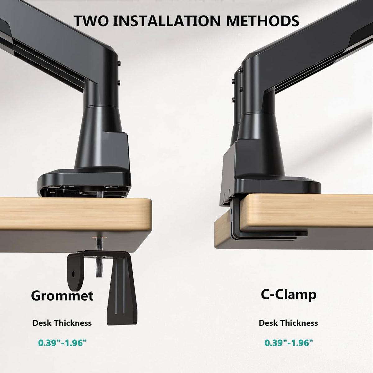 WALI Longer Dual Monitor Arm for 13-43 inch Curved Screens, 33 lbs per Arm