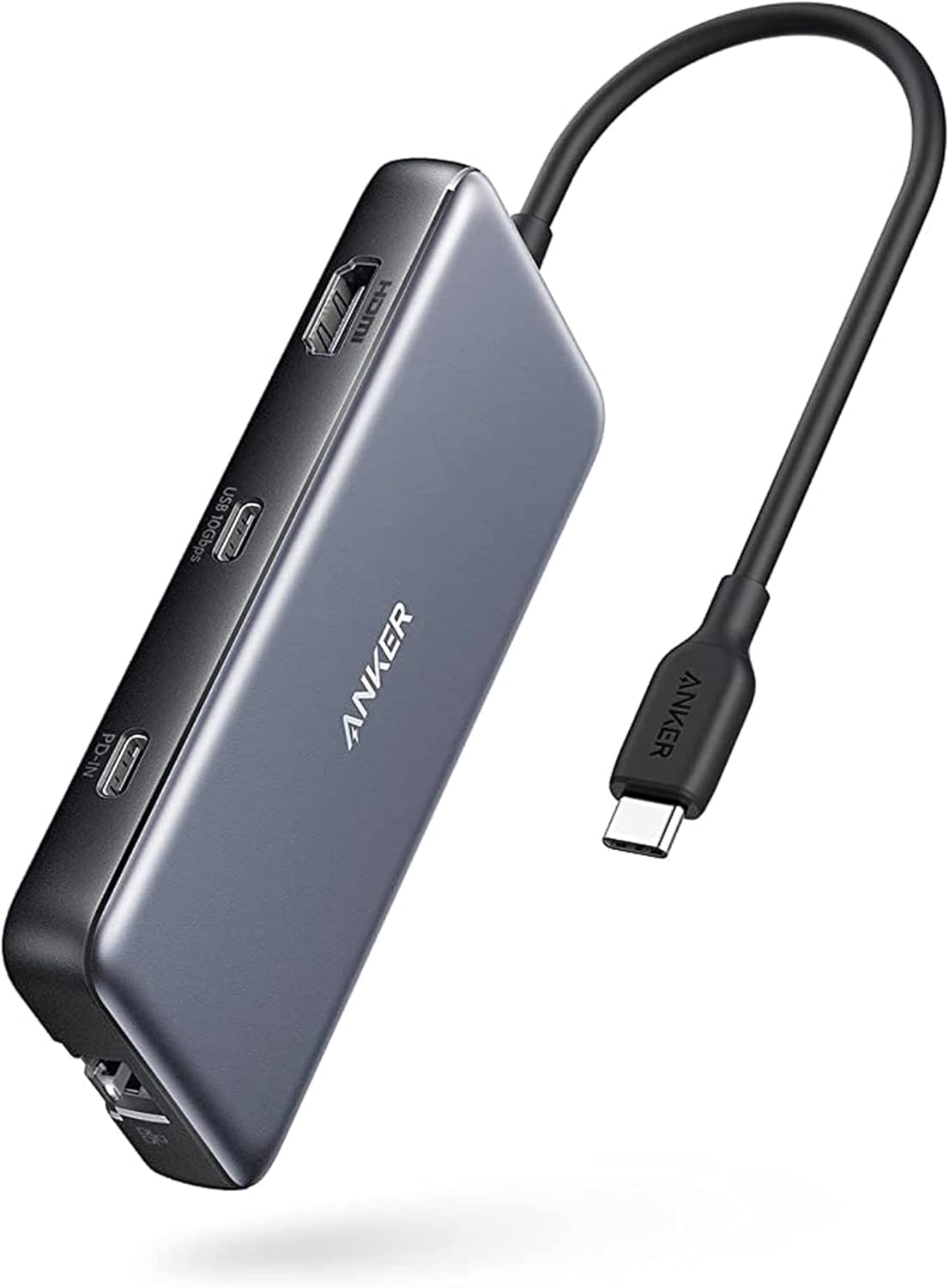 Anker USB-C Hub, 8-in-1 Multiport Ethernet Adapter with 4K@60Hz HDMI Port | 85W Max PD, 10Gbps USB-C & 2 USB-A Data Ports, microSD/SD Card Reader, for USB C Laptops, MacBook Pro, XPS, iPad and More