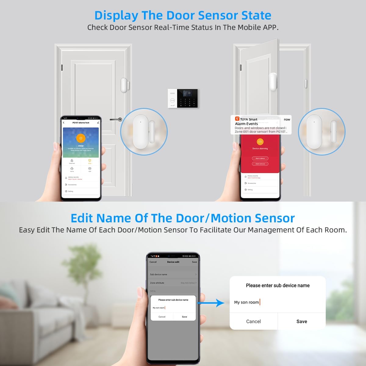 LWOHSI Wireless Alarm System,DIY 4G/WiFi Home Security Systems,Phone APP Alert,Door/Window and Motion Sensors,120 dB Siren,SOS Emergency Button,Compatible with Alexa and Google,No Contract Fee