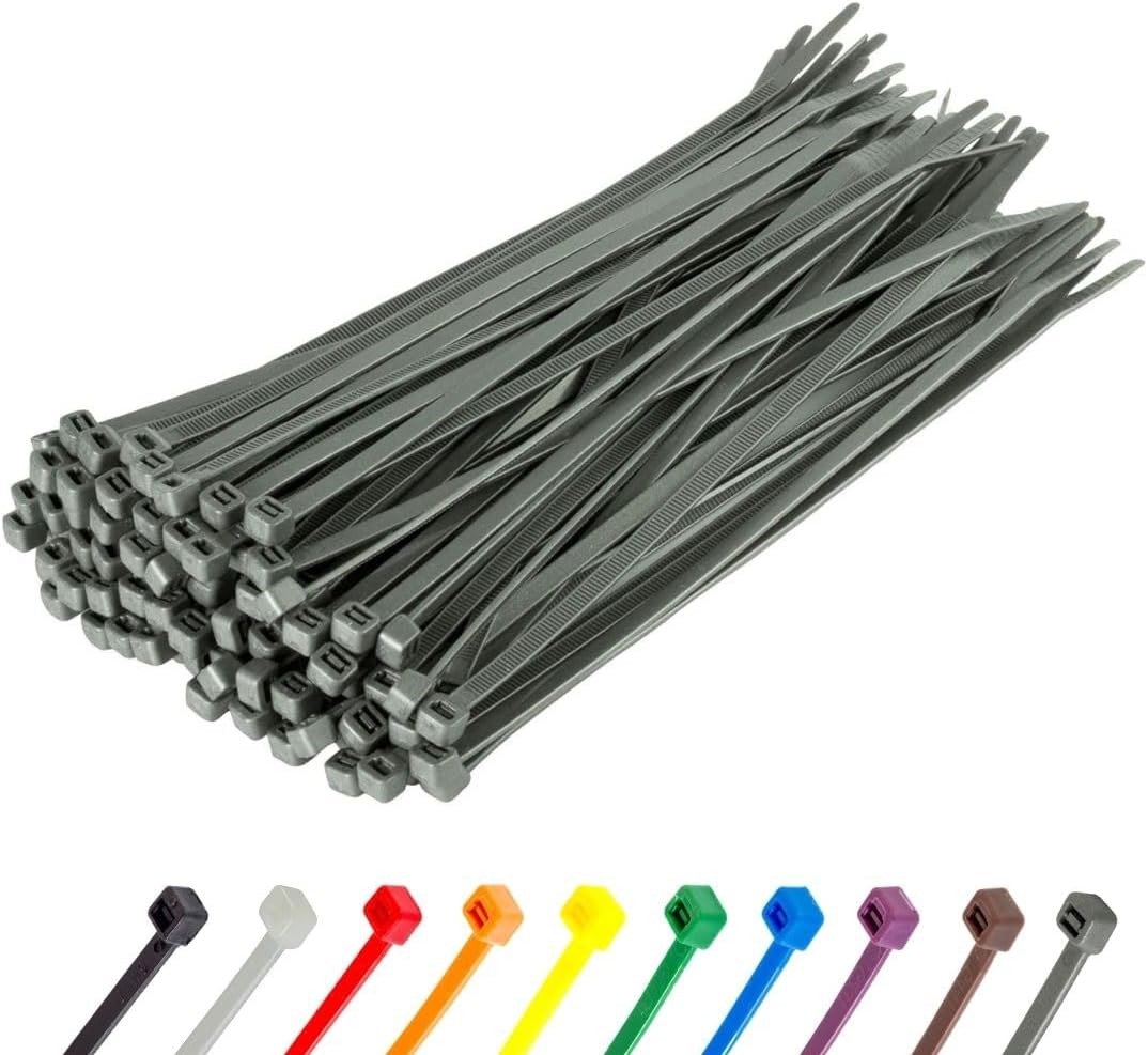 GTSE 14 Inch White/Clear Zip Ties, 100 Pack, 50lb Strength, UV Resistant Long Nylon Cable Ties, Self-Locking 14" Tie Wraps