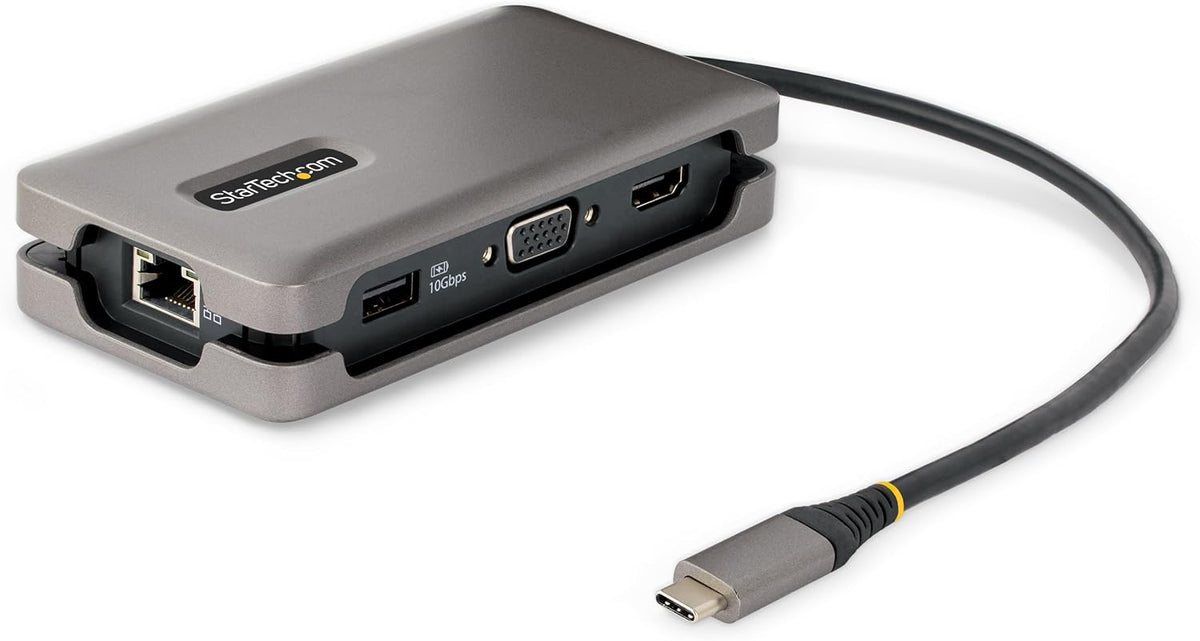 StarTech.com USB-C Docking Station for MacBook Pro M1 M2 M3 M4 and Windows, 4K 60Hz HDMI or 1080p VGA Video, USB 10Gbps Hub, 100W Laptop Charging, GbE, 1ft/30cm Cable