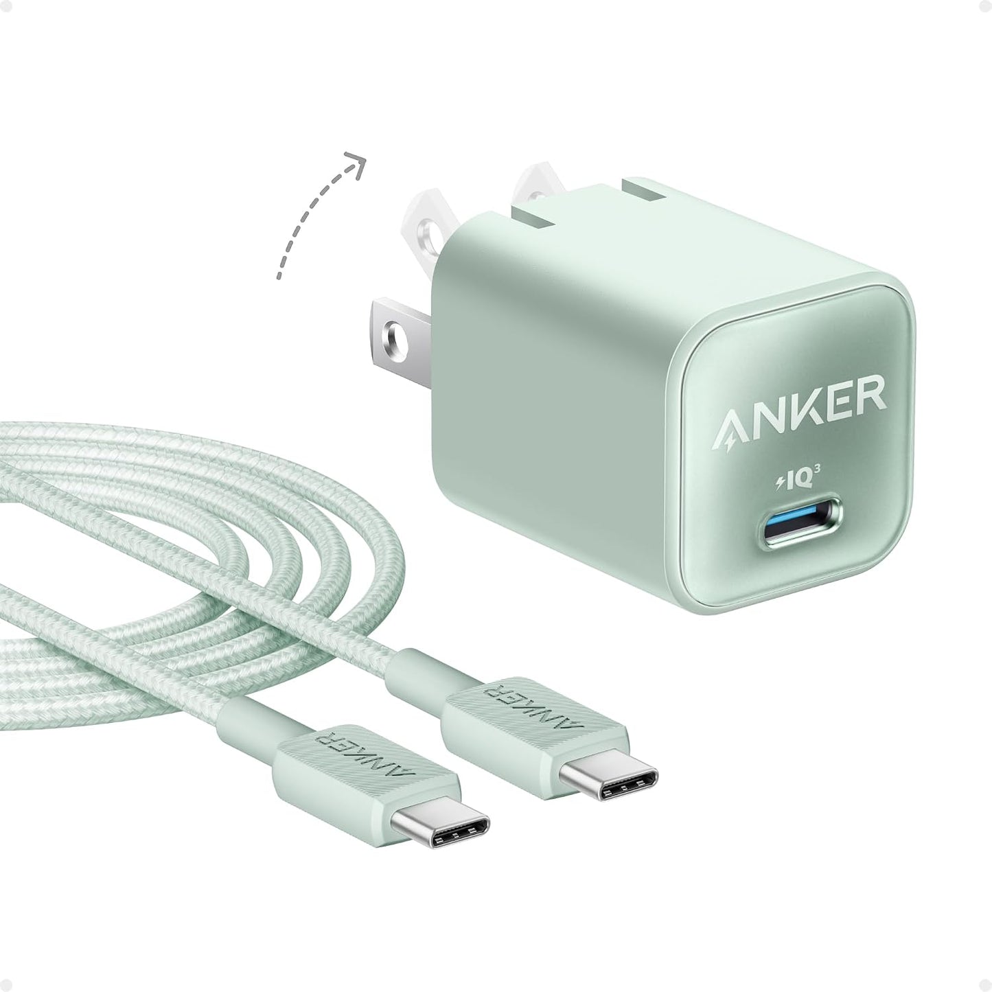 Anker Nano Phone Charger, 30W Portble and Foldable USB C GaN Charger | For iPhone 17/17 Plus/17 Pro Max/16/16 Plus/16 Pro Max/15 Pro Max, Galaxy, iPad, and MagSafe-Compatible Accessories