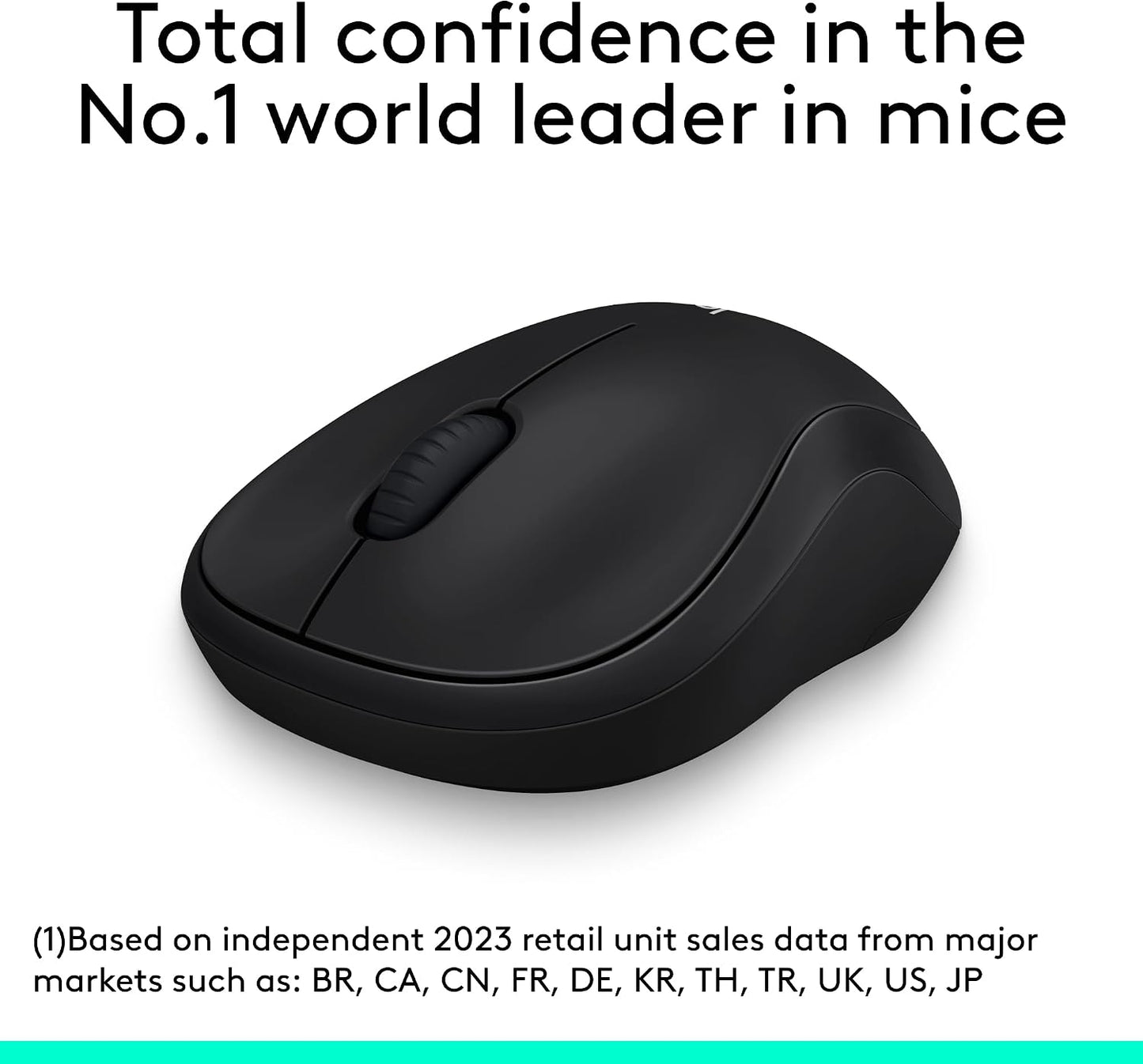 Logitech M185 Compact Ambidextrous Wireless Mouse with Rubber Grips - Black | Ambidextrous mouse with 2.4 GHz USB-A Nano Receiver, Optical Tracking, 12-Months Battery Life, PC, Mac, Laptop compatible