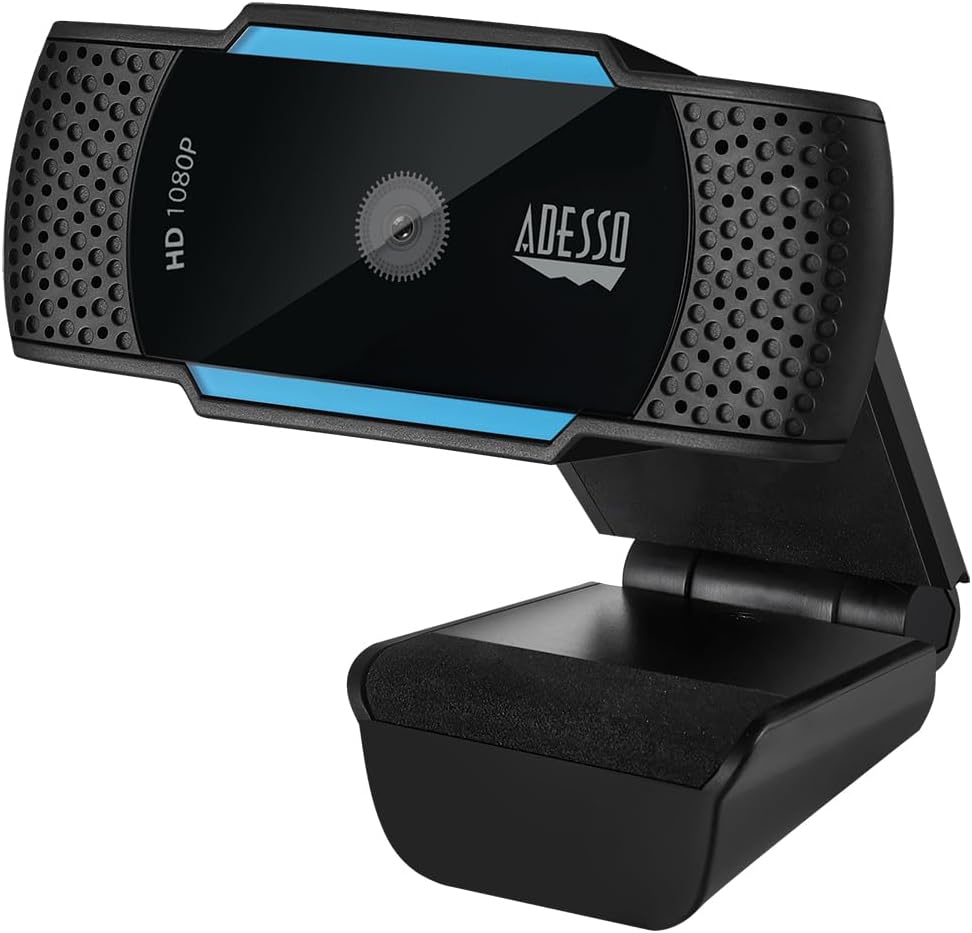 Adesso Cybertrack H5 1080p HD Webcam, Black