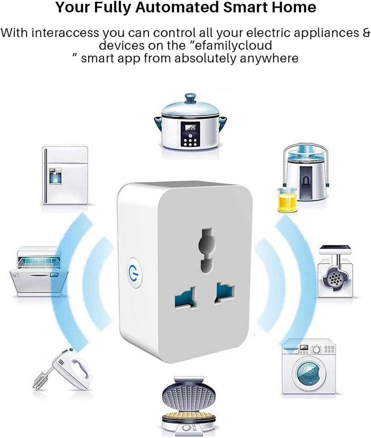 Garosa Smart Plug 15A WiFi Bluetooth Timing Socket Multi Function Conversion Socket Smart Outlet Plug Electrical Outlet Switches