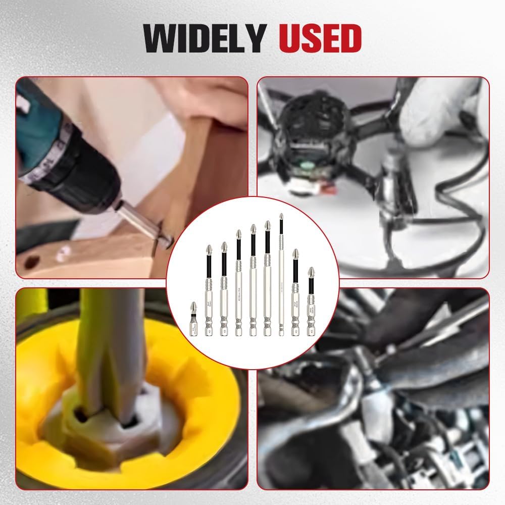 9PCS High Magnetic Screwdriver Drill Bit Set, Premium Universal Strong Magnetic Durability Screwdriver Drill Bit Set,Anti Slip Anti-Shock Impact Driver Bit Set for Home DIY Profession