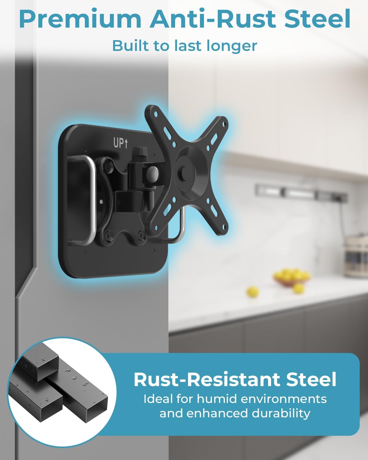 Magnetic Monitor Mount for 13"to 34”Screen Adjustable 360° Rotate Monitor Holder for Metal Surface with Handle Hold Up to 22LBS 75x75 or 100x100 VESA Screen Mounting Bracket for Metal Cabinet, Fridge