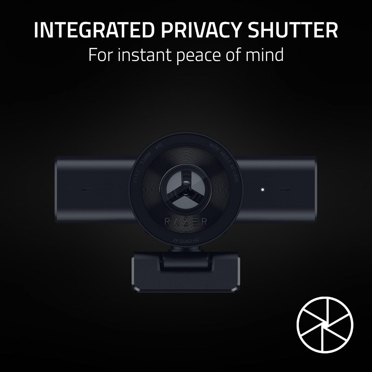 Razer Kiyo V2 X Webcam for Streaming and Meetings, 1440p 60 FPS, Black | AI Powered Auto-Framing, Built-in Microphone, Ultrawide Angle Lens, Privacy Cover, Works with OBS, Discord, Zoom, Teams