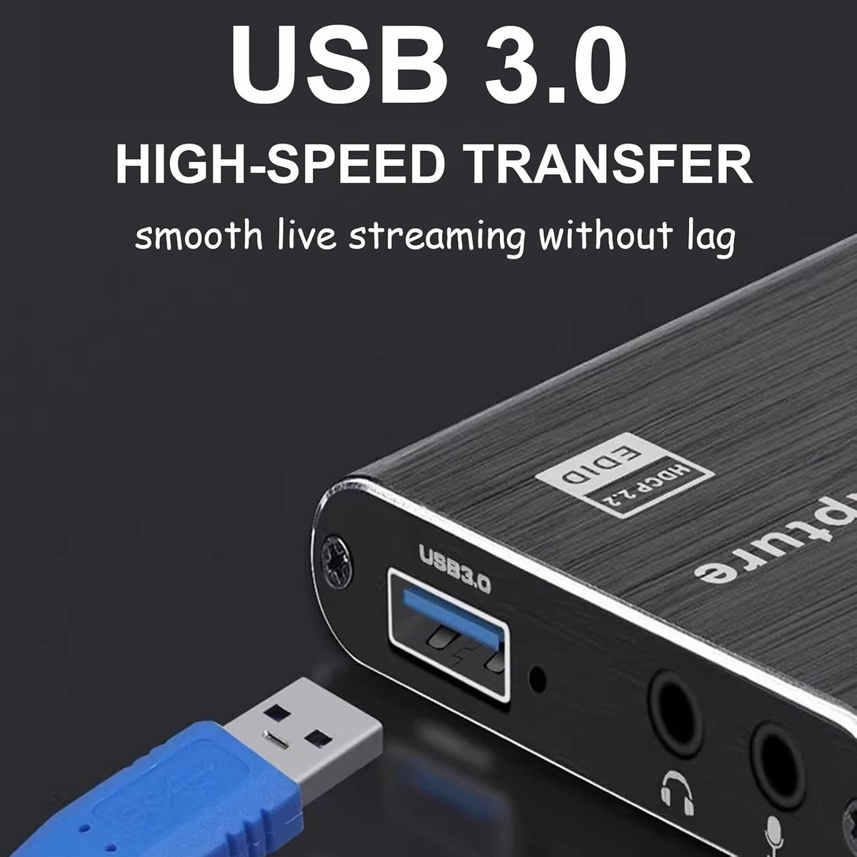 4K HDMI Video Capture Card with Microphone Full HD 1080P 60FPS | USB 3.0 Gaming Capture Device, Compatible with Switch/Xbox/PS4/PS5/PC/OBS