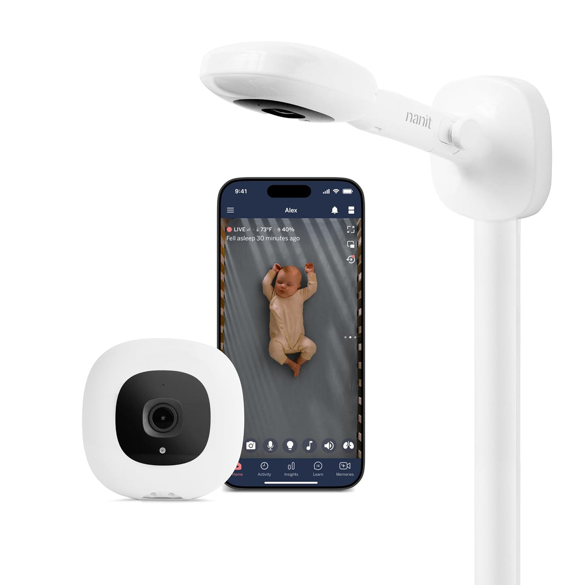 Nanit Smart Baby Video Monitor - Camera & Wall Mount - 1080p Wi-Fi Camera