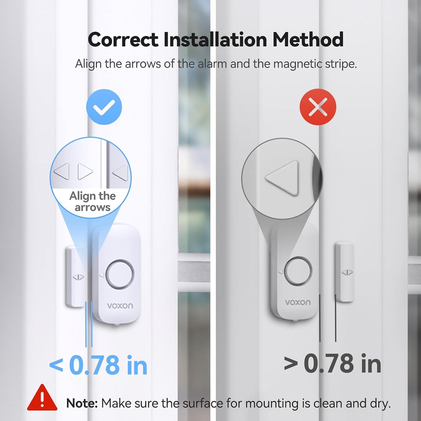 Door Window Alarm for Kids Safety, VOXON Door Alarm for Home Security Personal Security Window Alarms Sensor Burglar Door Alarm for Home, Cars, Sheds, Caravans DIY Kit Pack of 4