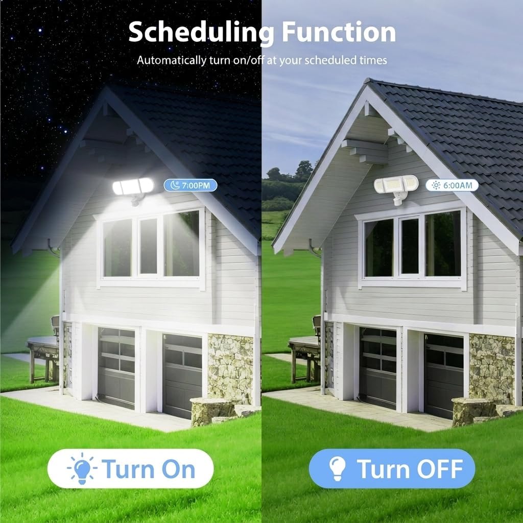 120W Smart Flood Light Outdoor, 12000lm Outdoor Security Lights with Motion Sensor, WiFi Alexa Floodlight APP Control, 2700K-6500K LED Light for Outside, IP65 Waterproof, White