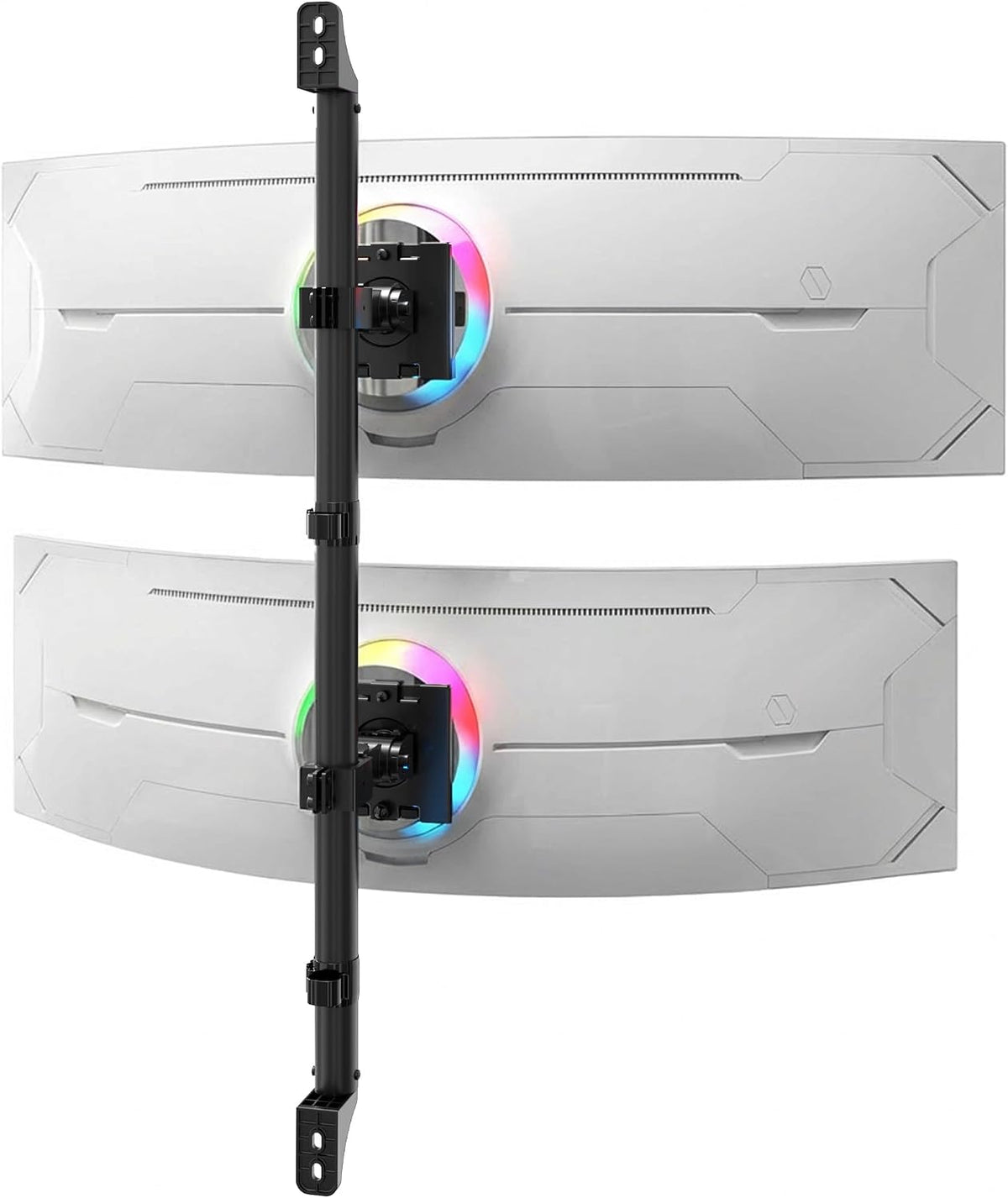 Mount-It! Dual Stacked Monitor Wall Mount, Heavy-Duty Steel, 17-49 in 44lb