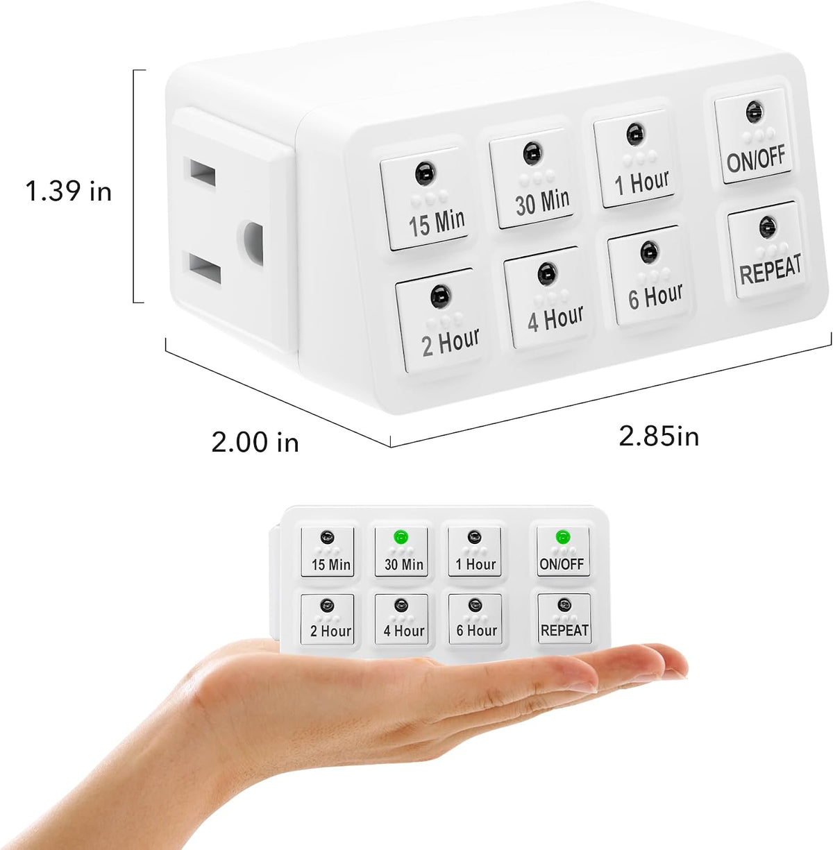 BN-LINK 2 Pack Indoor Countdown Timer with Repeat Function, 3-Prong