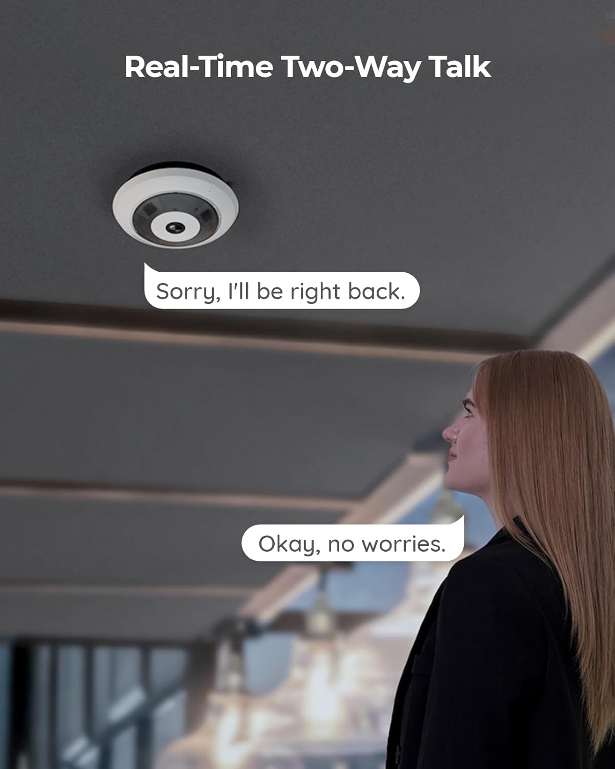 REOLINK WiFi Security Fisheye Camera, 2K+ 6MP 360° Panorama, 2.4/5GHz WiFi