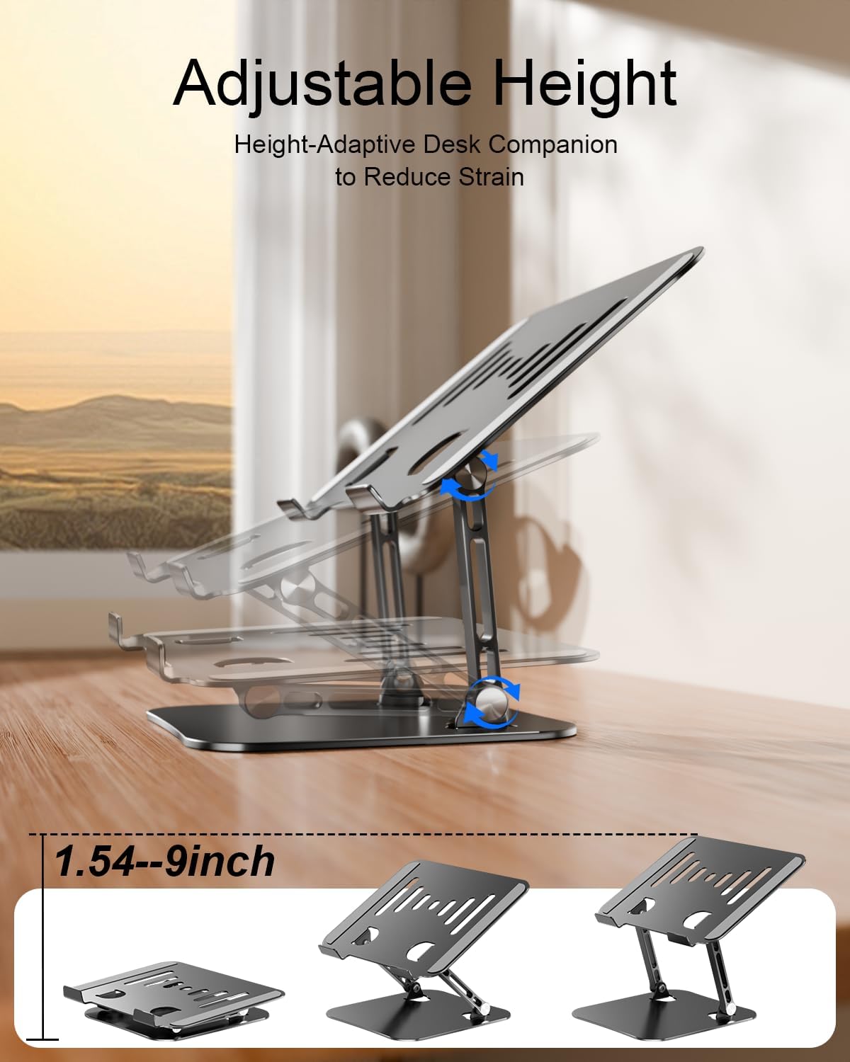 Adjustable Laptop Stand, Aluminum Laptop Riser
