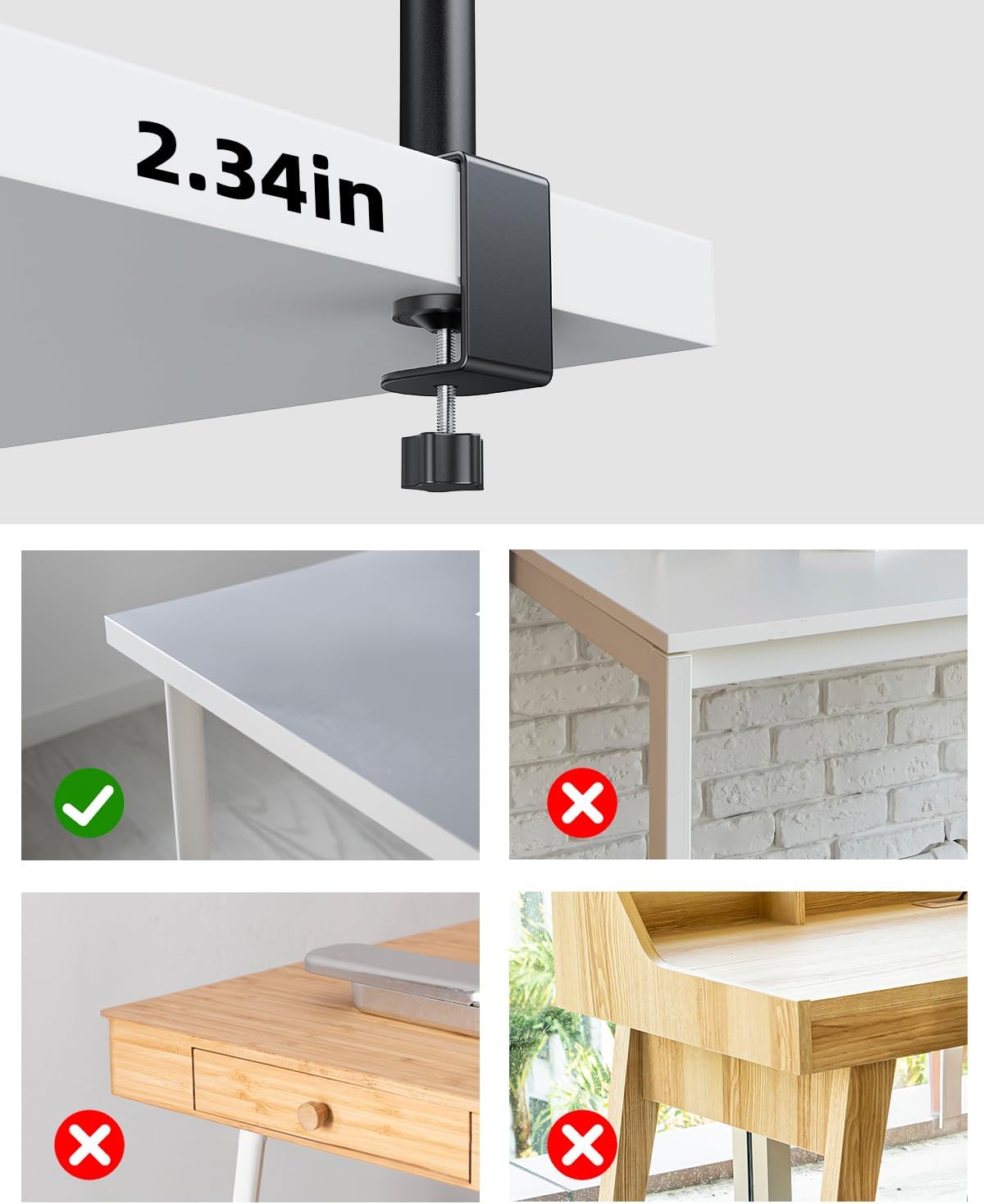 10.2" Desk Ring Light with Stand, 360° Rotate Desk Lamps for Home Office with C-Clamp, Flexible Height Desk Light, Adjust Arm Ring Light for Desk, Podcast, Gaming, Recording, Zoom Lighting