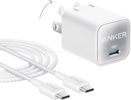 Anker Nano Phone Charger, 30W Portble and Foldable USB C GaN Charger | For iPhone 17/17 Plus/17 Pro Max/16/16 Plus/16 Pro Max/15 Pro Max, Galaxy, iPad, and MagSafe-Compatible Accessories
