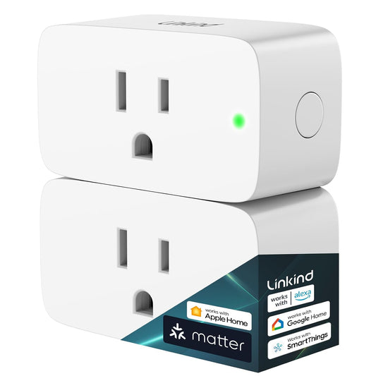 Linkind Matter Smart Plug, Work with Apple Home, Alexa, Siri, Google Home