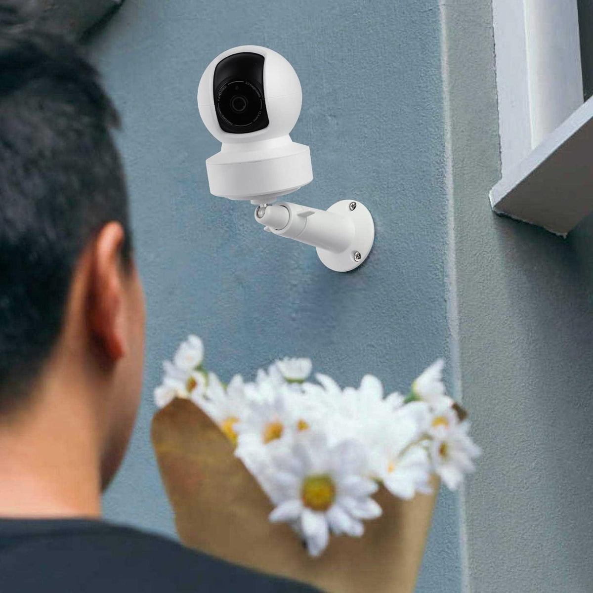 UYODM 2Pack Wall Mount Bracket Compatible with Kasa Indoor Pan/Tilt Smart Security Camera/TP-Link Tapo C200, 360 Degree Adjustable Security Mount Holder (Camera Not Included)