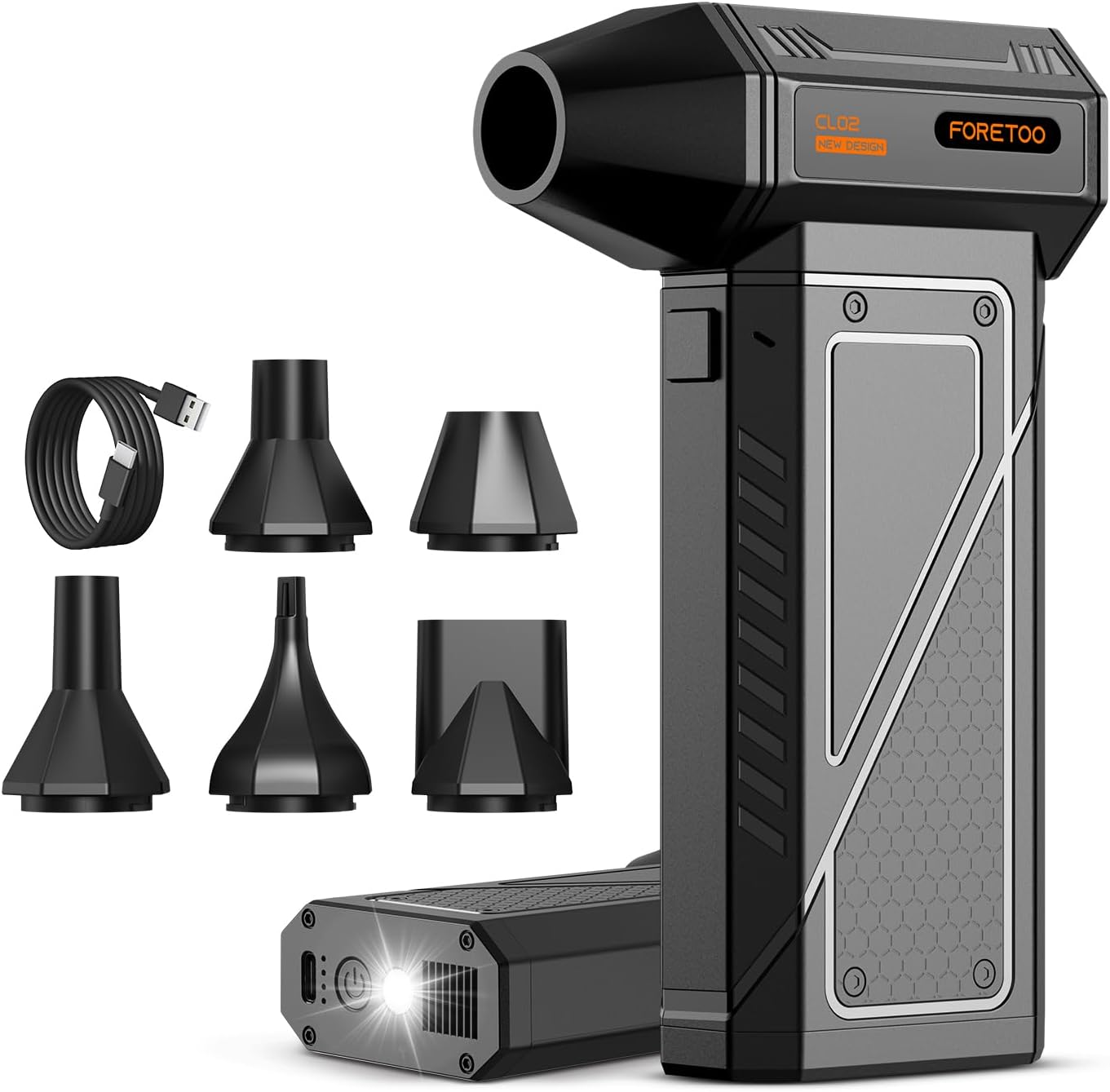 Compressed Air Duster-150000RPM Super Power Cordless Air Duster, Rechargeable Brushless Motor Durable Power Blower with SOS LED Light,Adjustable Dust Blower for Computer, Pet,Outdoor, House and Car