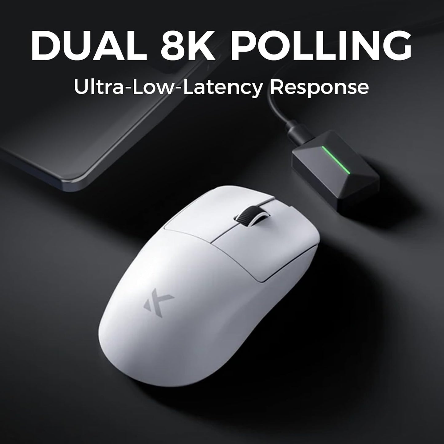MCHOSE L7 Pro Wireless Gaming Mouse, PAW3395 26K Sensor, Wireless/Wired Dual 8K Polling, 39g Ultra-Light Weight, 2.4GHz RF/BT/Wired Tri-Mode Connection (Pro-PAW3395 26K Sensor, Black)
