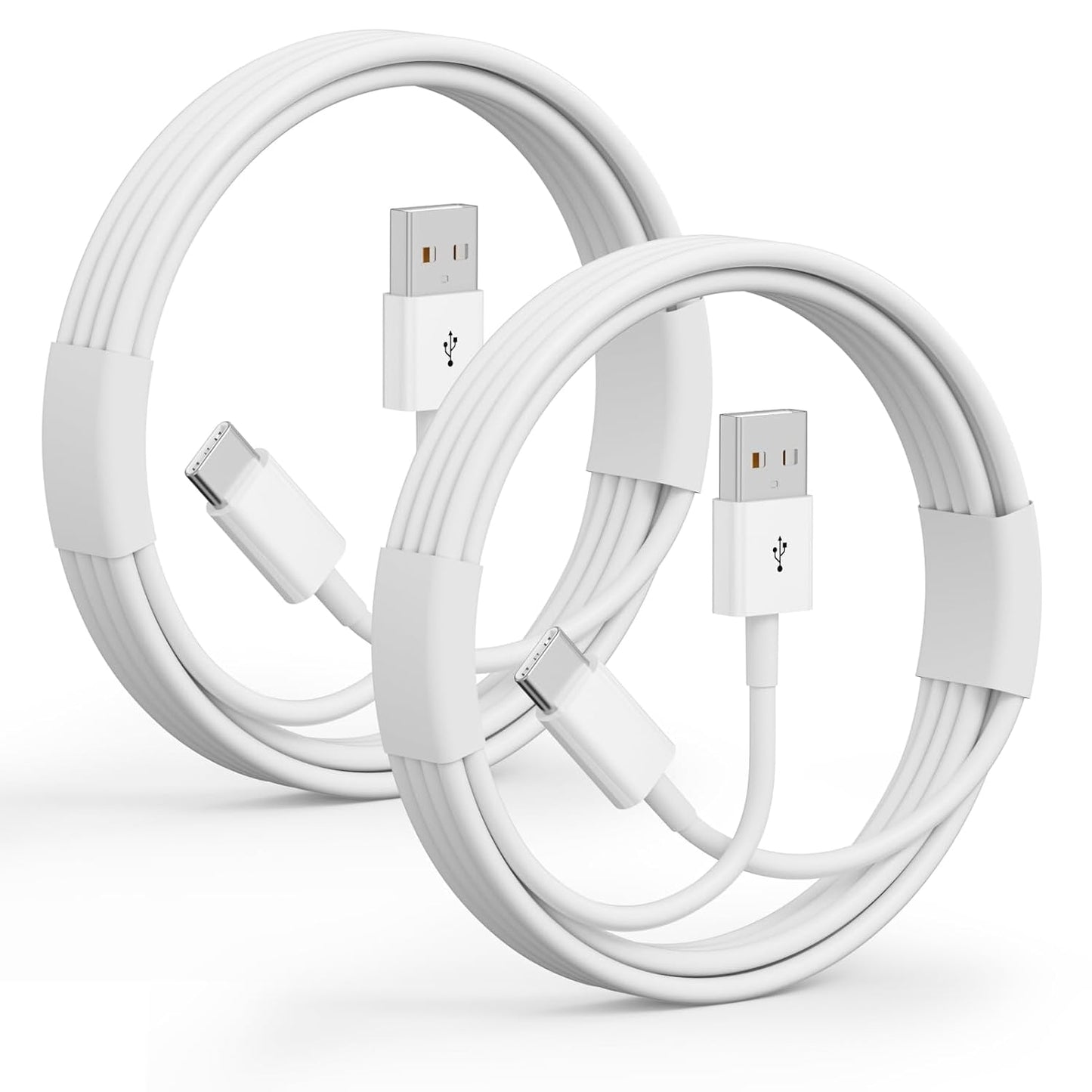 2Pack USB A to USB C Cable for iPhone 15/16/17 All Series, CarPlay - Type-C Car Charger 3A Fast Charging & 480Mbps Speed for iPad, Samsung Galaxy, Tablets, Laptops (Black-3FT)