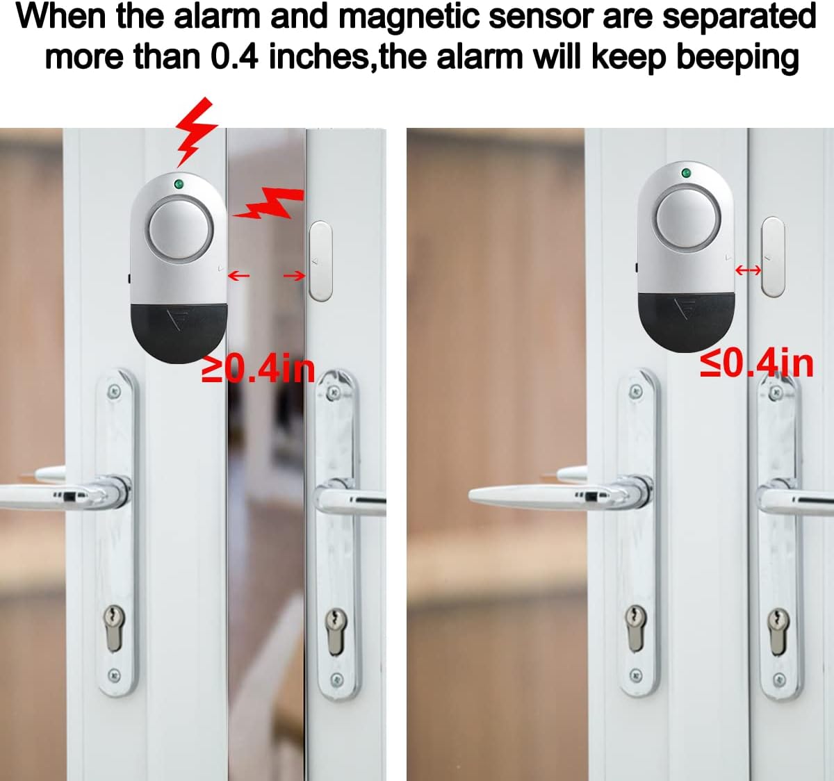 Window Alarm Sensors, Door Alarms for Home Security,120 DB Pool Door Alarm for Kids Safety (8 Pack)