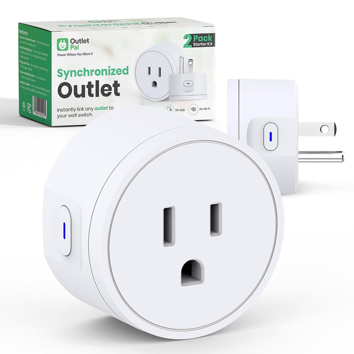 Change Which Outlet Your Wall Switch Controls | No App, No WiFi Required | Synchronized Outlet Plugs | Wirelessly Paired Smart Plugs