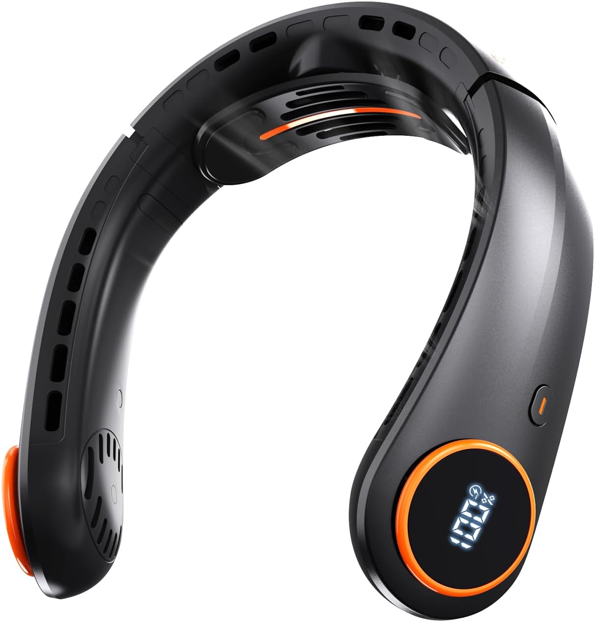 Portable Neck Fan, 5000mAh Bladeless Fan with 3 Built-in Fans, Instant Cooling 360° Surround Airflow & LED Display, Wearable Personal Fan for Outdoor, Travel, Gifts for Women Men (Black)