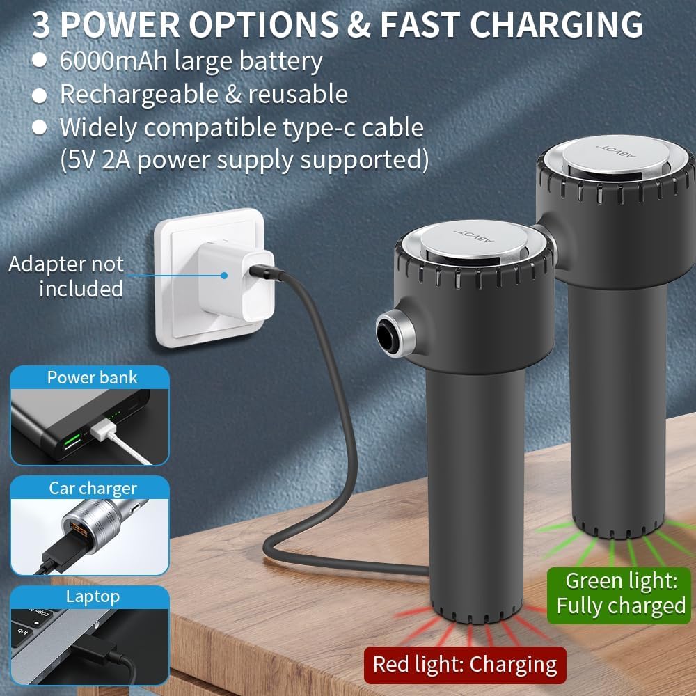 Electric Air Duster, Compressed Air Duster, Portable 45000 RPM Cordless Dust Blower, 6000mAh Battery Air Can Duster, Powerful Computer Keyboard Cleaning Air Spray