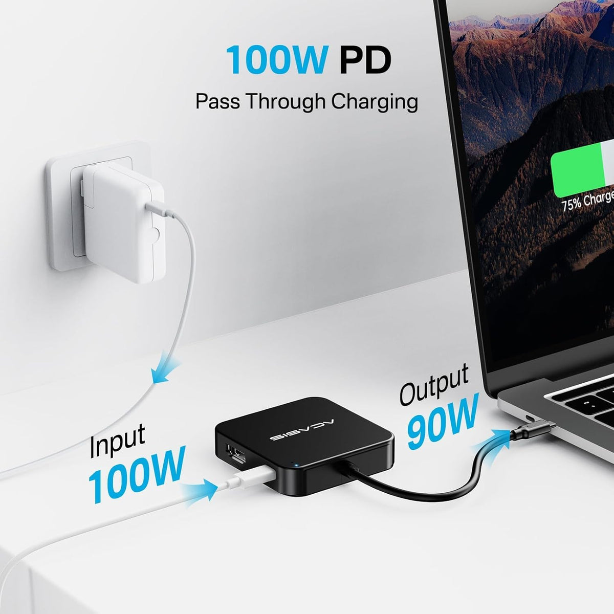 ACASIS USB C Hub 10Gbps, USB C to 4K 60Hz HDMI Adapter for Laptop/MacBook | 6-in-1 USBC Multiport Adapter with 100W Power Delivery, HDMI to USB C Adapter for Dell, Lenovo, Surface, iPad